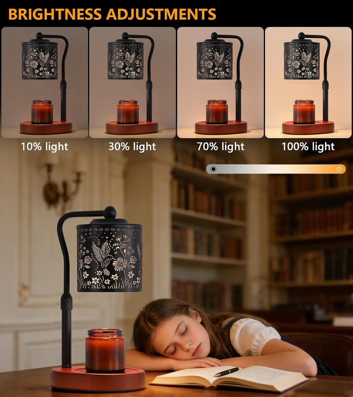 MEXISUE Candle Warmer Lamp with Timer, Bird Candle Warmer Lamp with Jar Candles,Wax Melt Warmer for Housewarming Gift