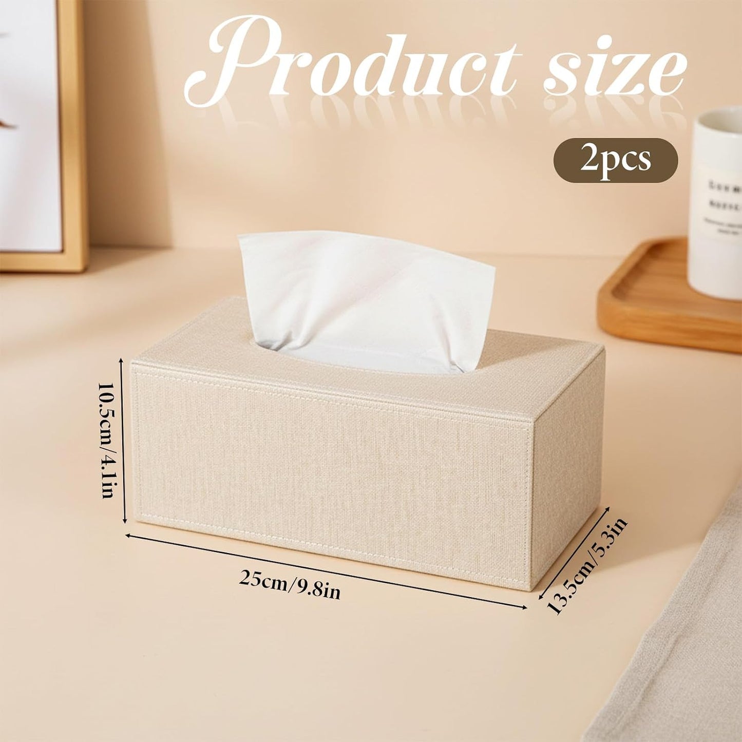 Tissue Box Cover Rectangular / 9.8 x 5.3 x 4.1 / Set of 2