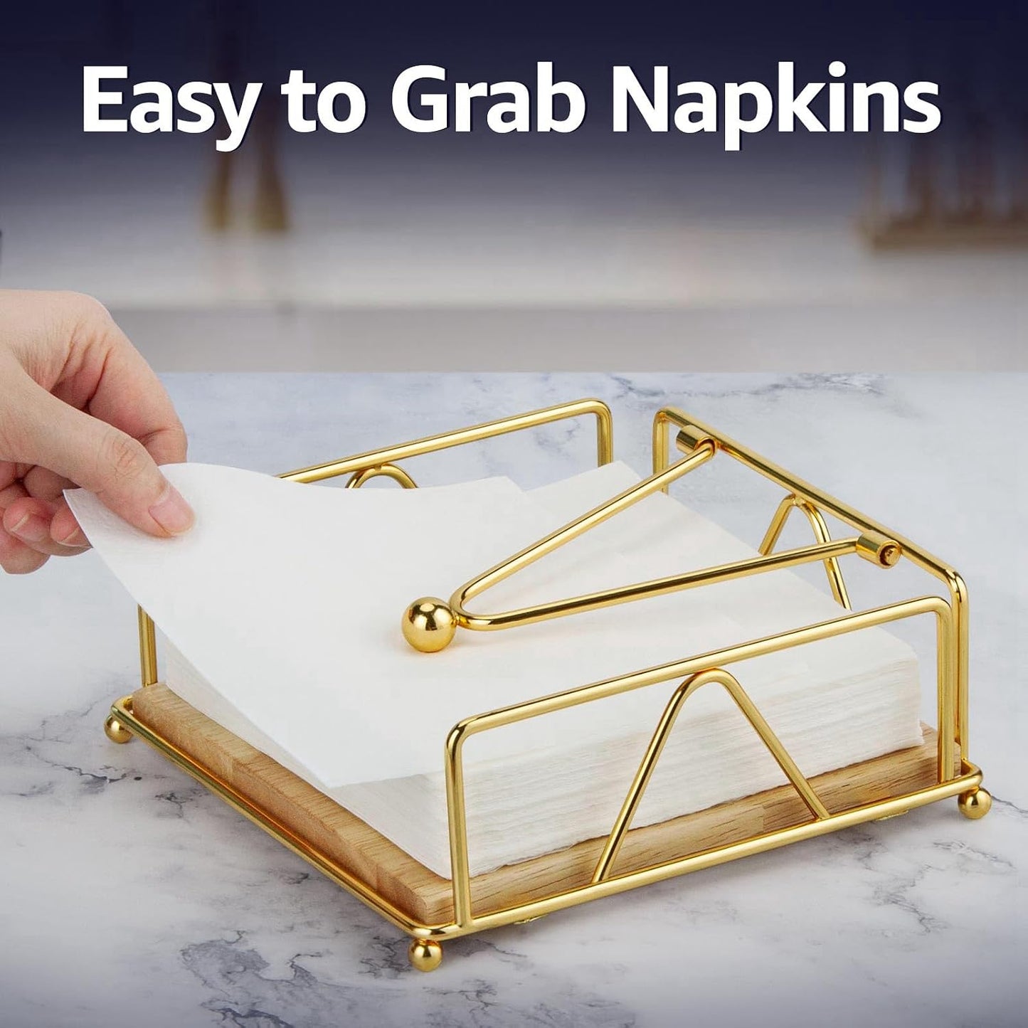 Modern Cast Iron Napkin Holder / Gold