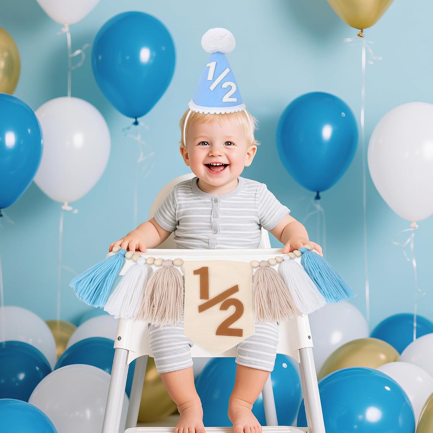 1/2 High Chair Banner / Blue
