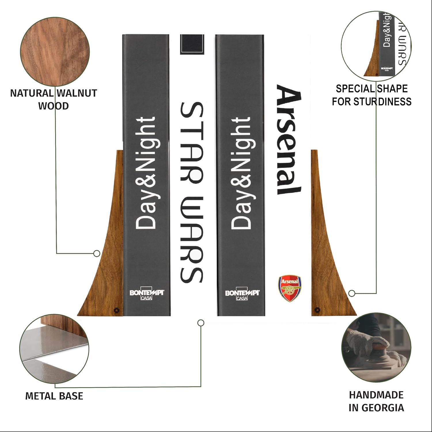 Walnut Wood Book Ends / Seamless