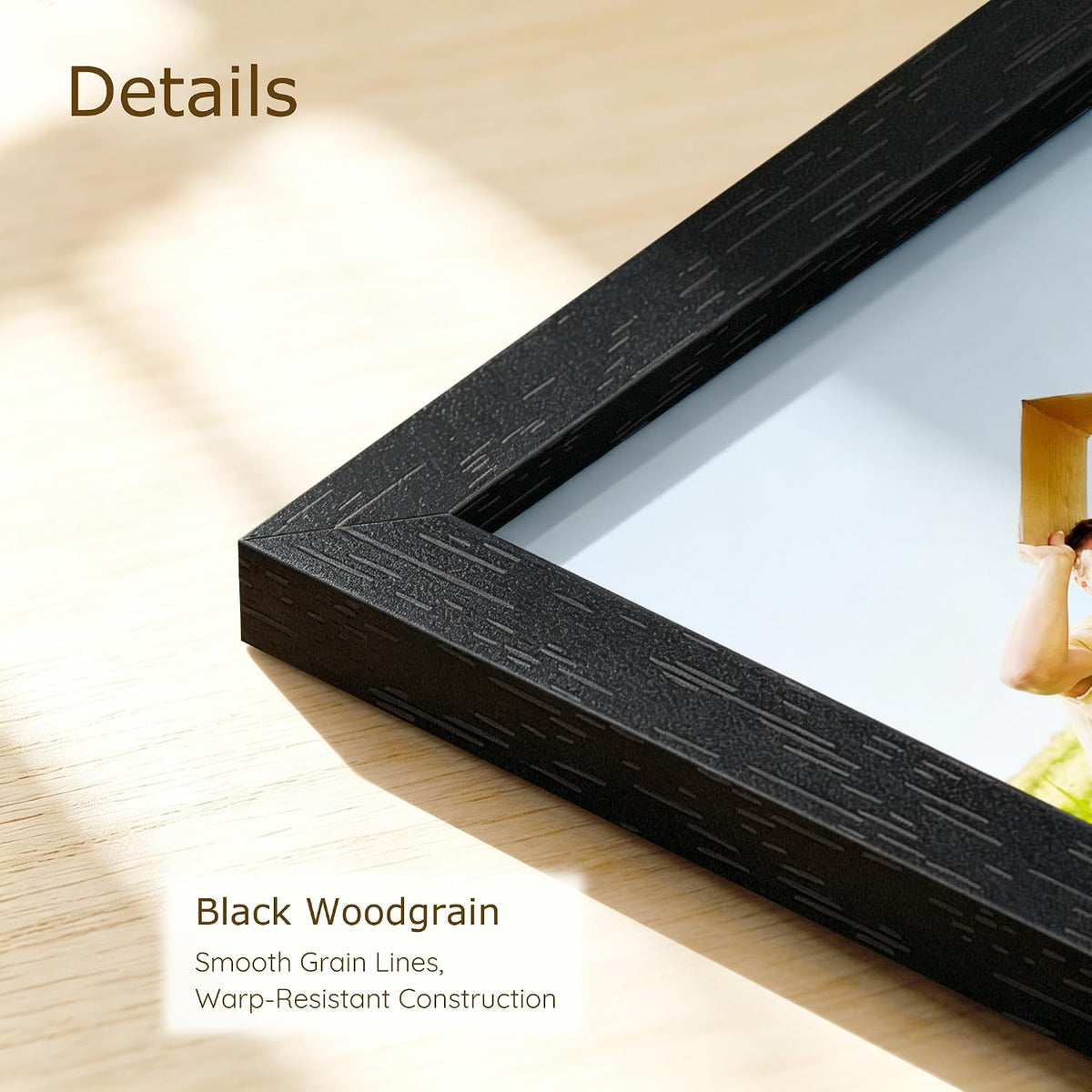 Wiscet 8x12 Picture Frame Set of 16, Black Woodgrain | Photo Frame with HD Plexiglass, for Wall or Tabletop Display