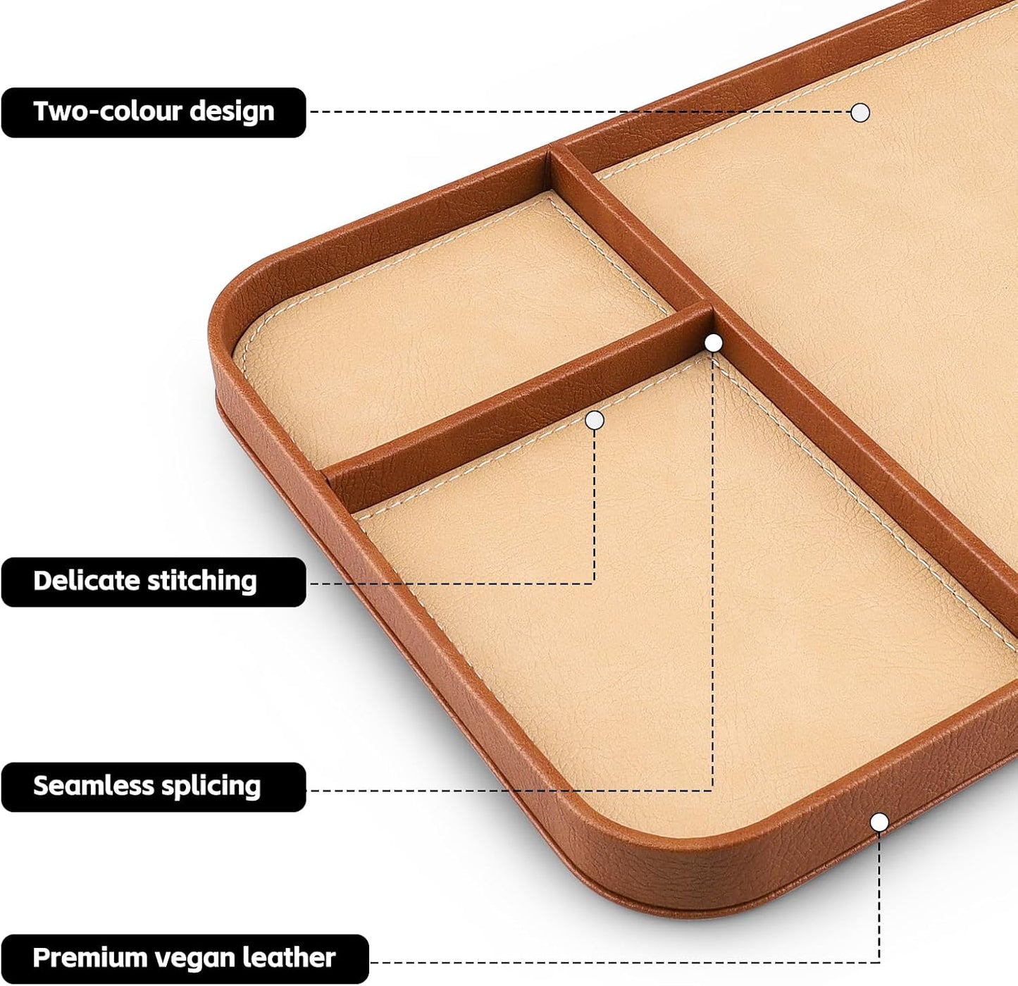 Leather Tray / Catchall Tray / Brown Frame