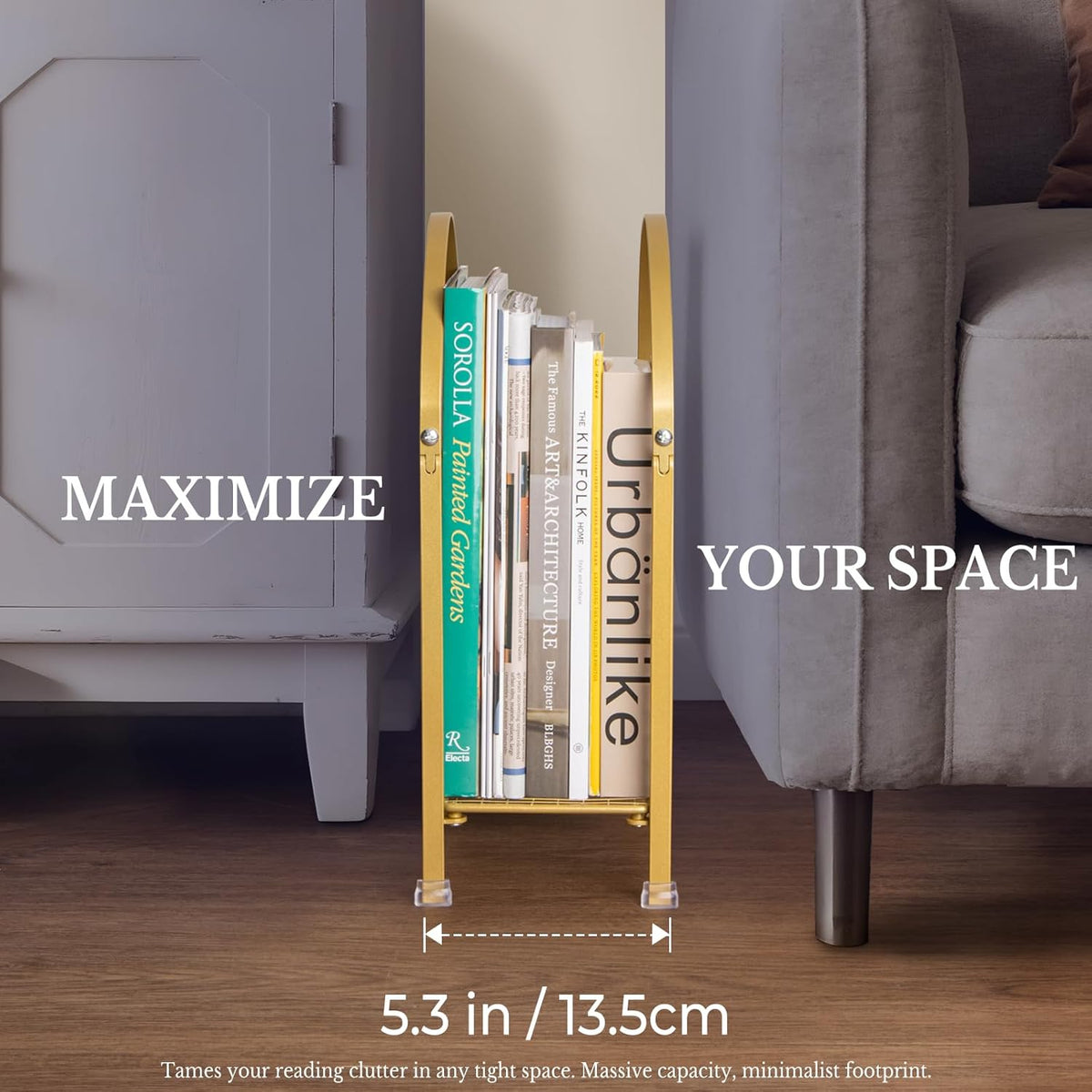 Freestanding Magazine Holder, Metal Magazine Rack Floor Stand | Modern Touch Handbag Design, for Magazine, Newspaper