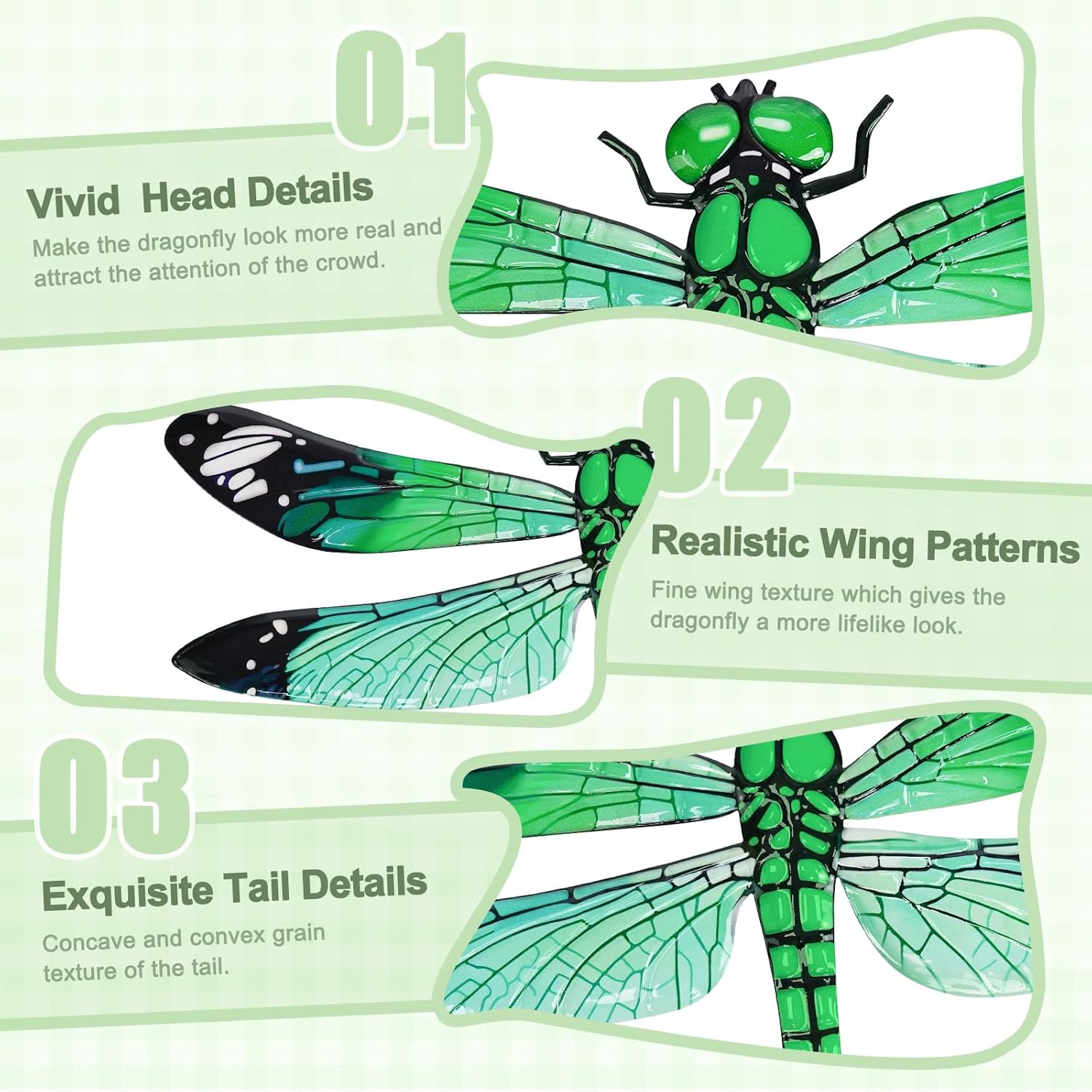 Large Metal Dragonfly Wall Decor / Large Dragonfly / 11.7 x 13.9 / Set of 4