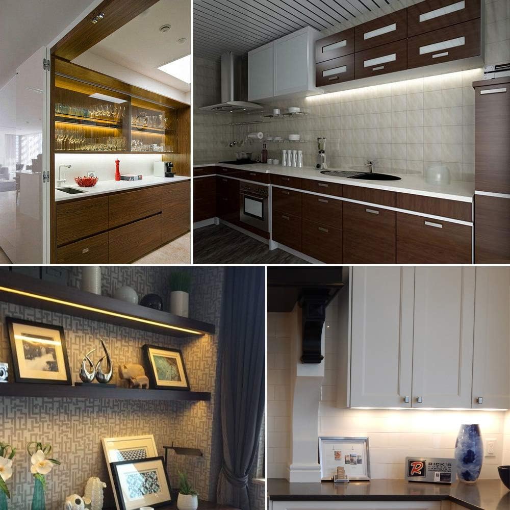 Dimmable Under Cabinet Lighting, RGB LED Light Bar, RF Remote Control Lamp, Multicolor Under Counter Lights for Desk