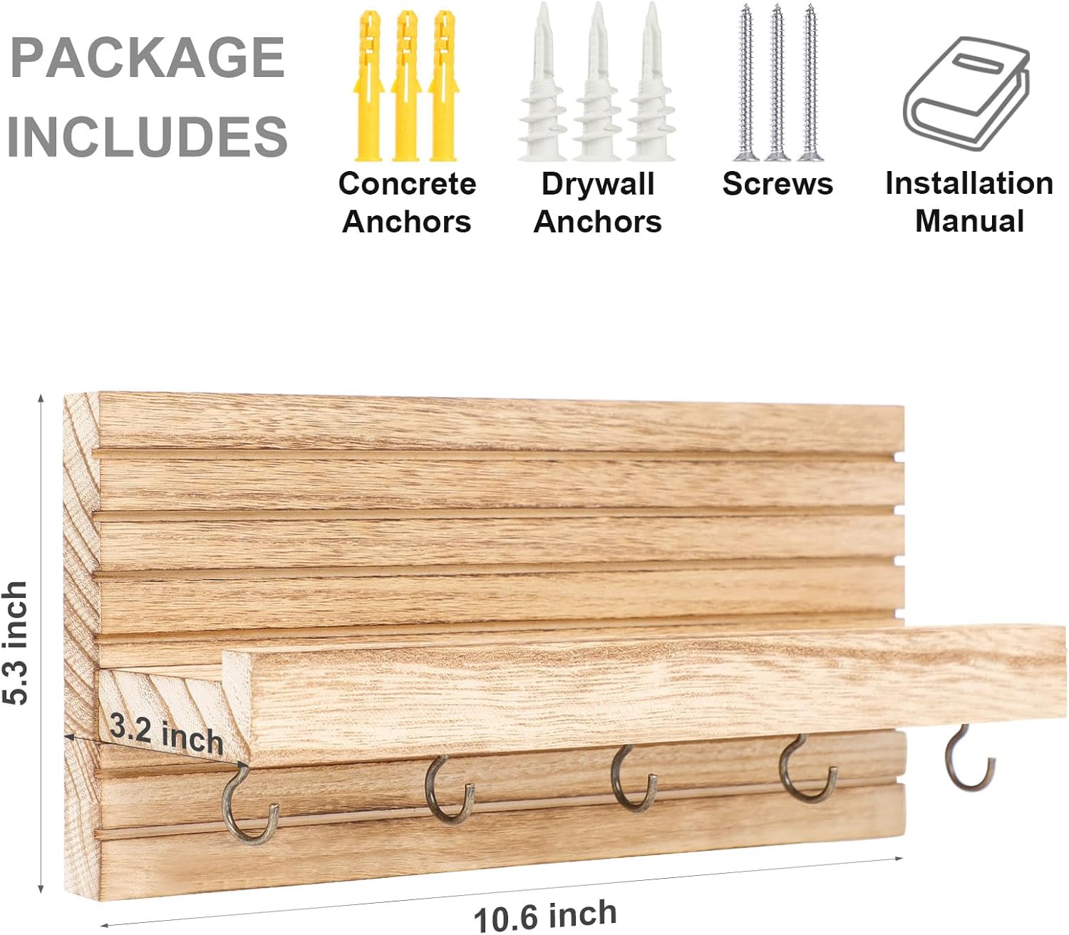 Hooks Holds Leashes / Wood / Medium