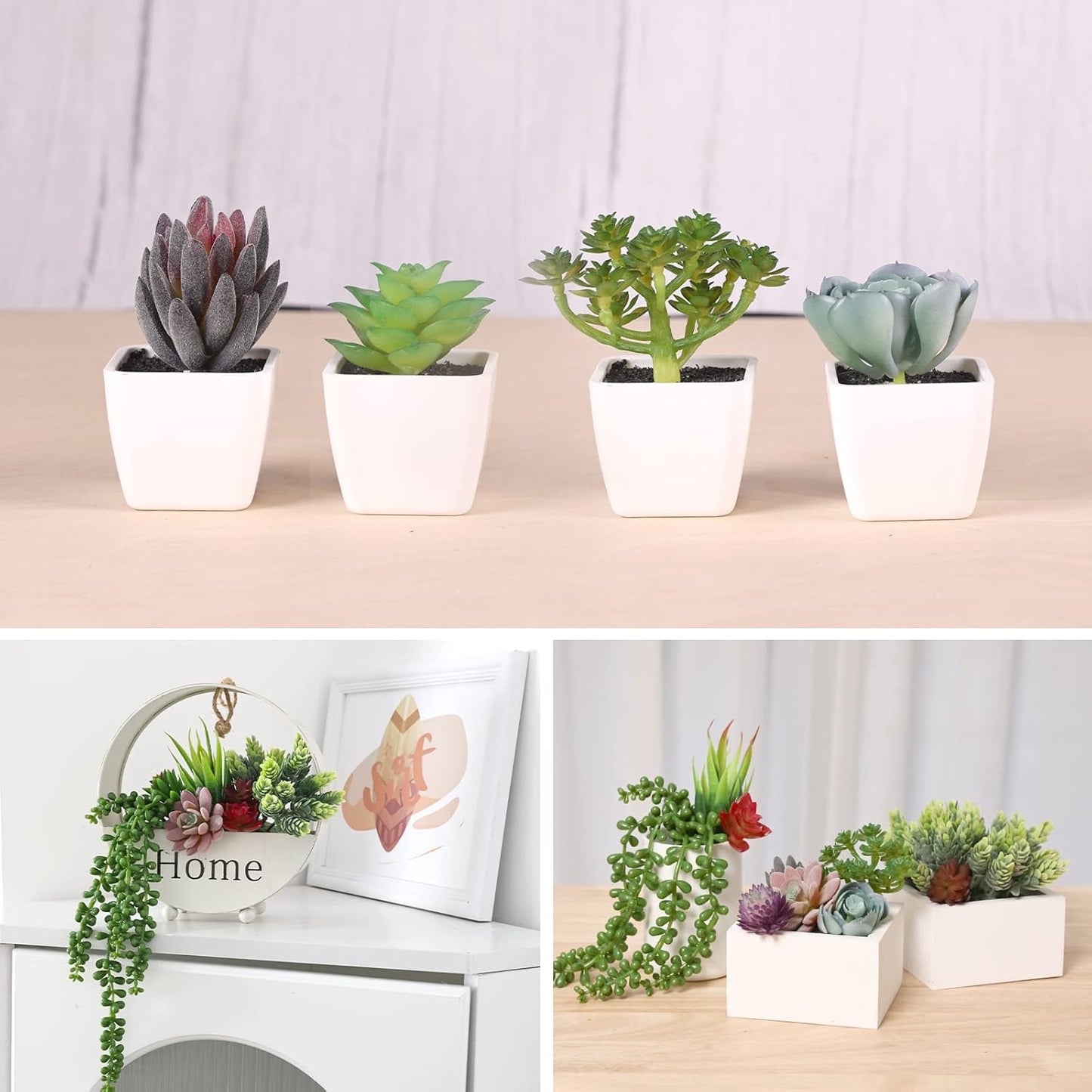 Fake Succulents Unpotted Realistic Textured Succulent Plants Mini Artificial Succulent / Set of 14