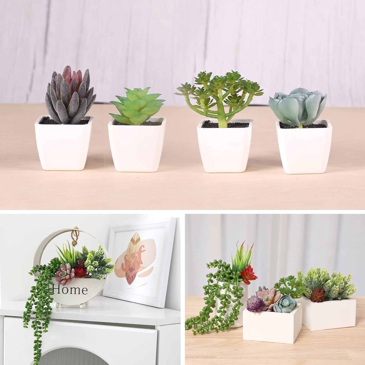 Fake Succulents Unpotted Realistic Textured Succulent Plants Mini Artificial Succulent / Set of 14