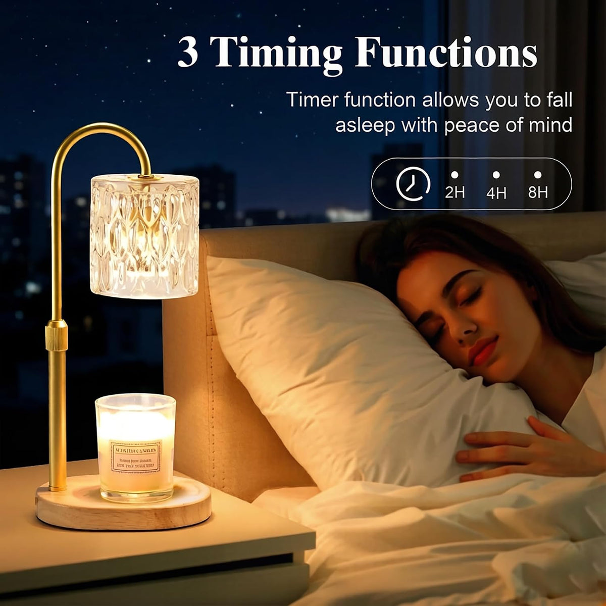 Dreamholder Electric Candle Warmer Lamp with Timer, Dimmable Candle Lamp with Adjustable Height, Wax Melter for Jar