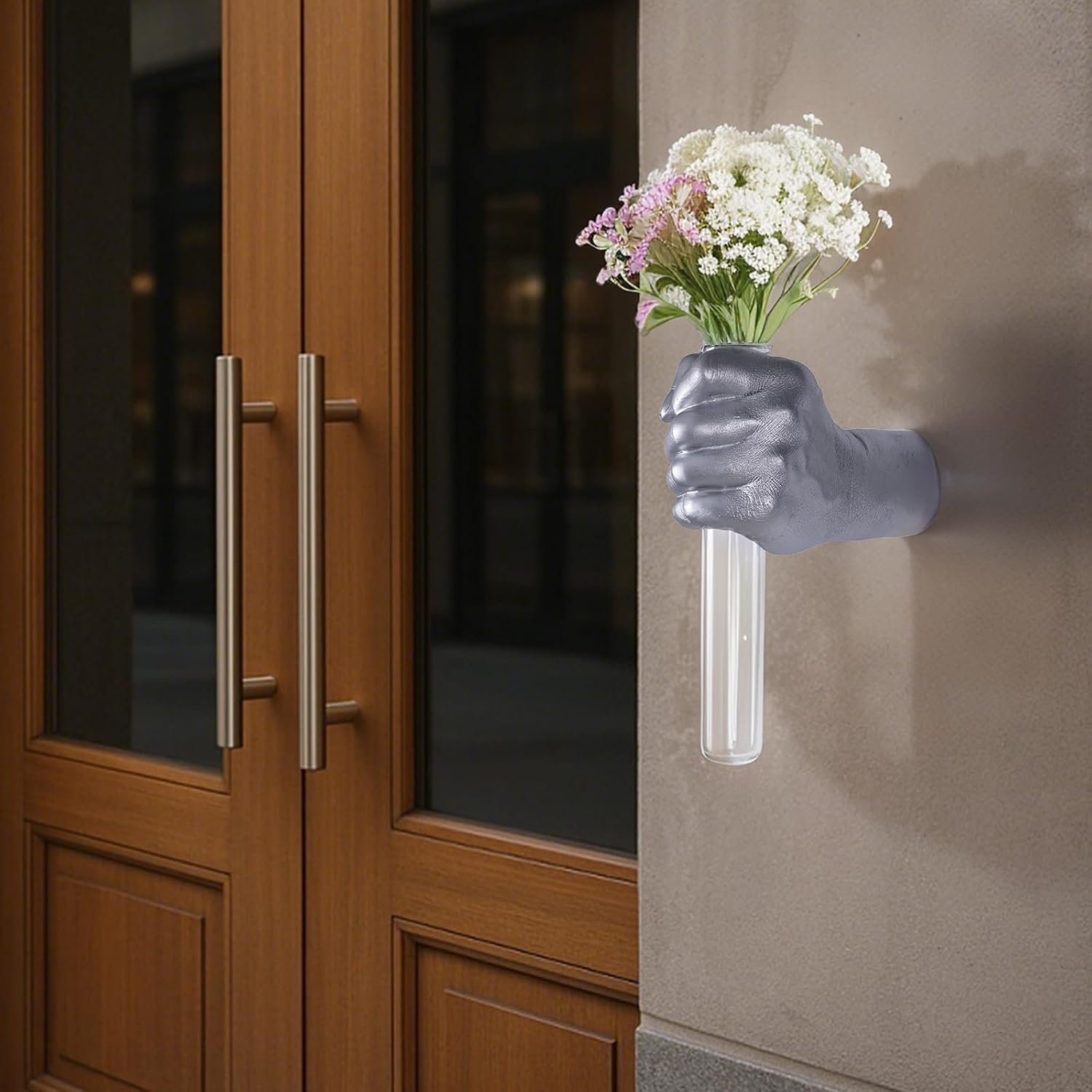 Funky Flower Vase / Silvery