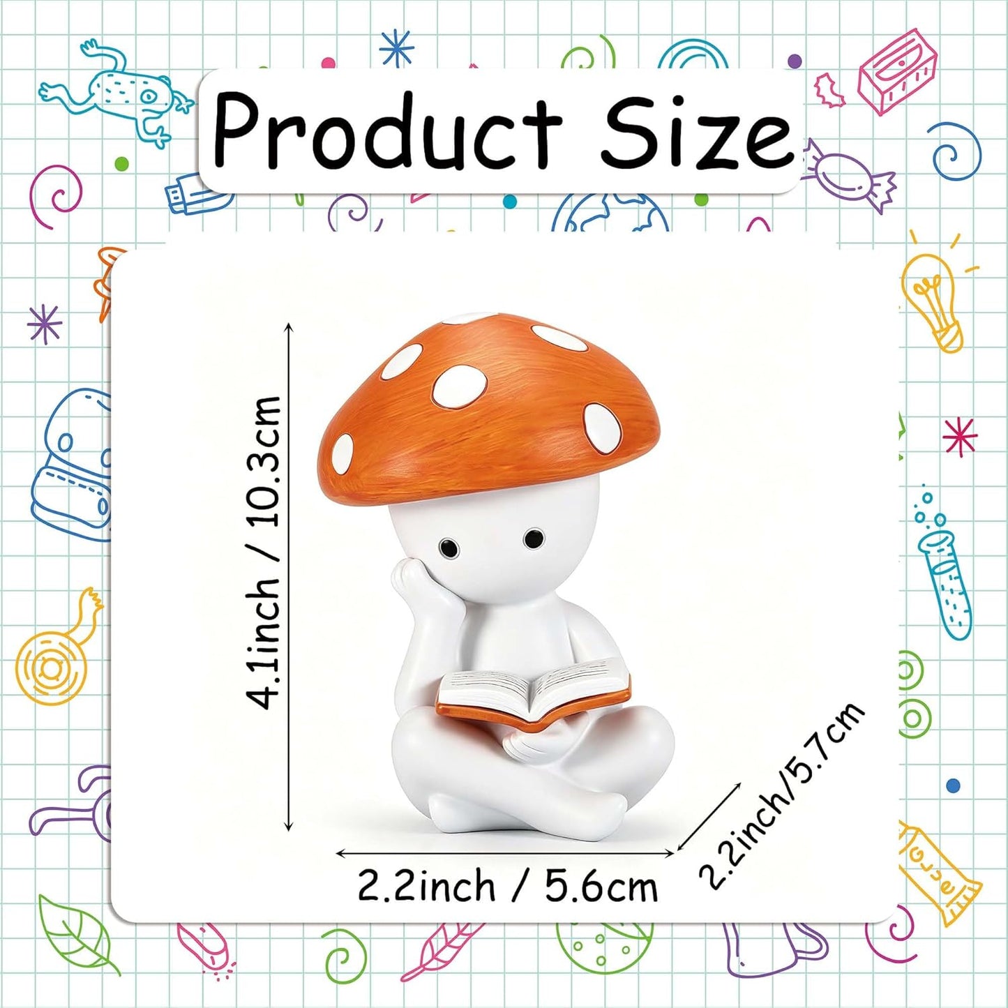 Mushroom Figurines / Mushroom Thinker Statue / White