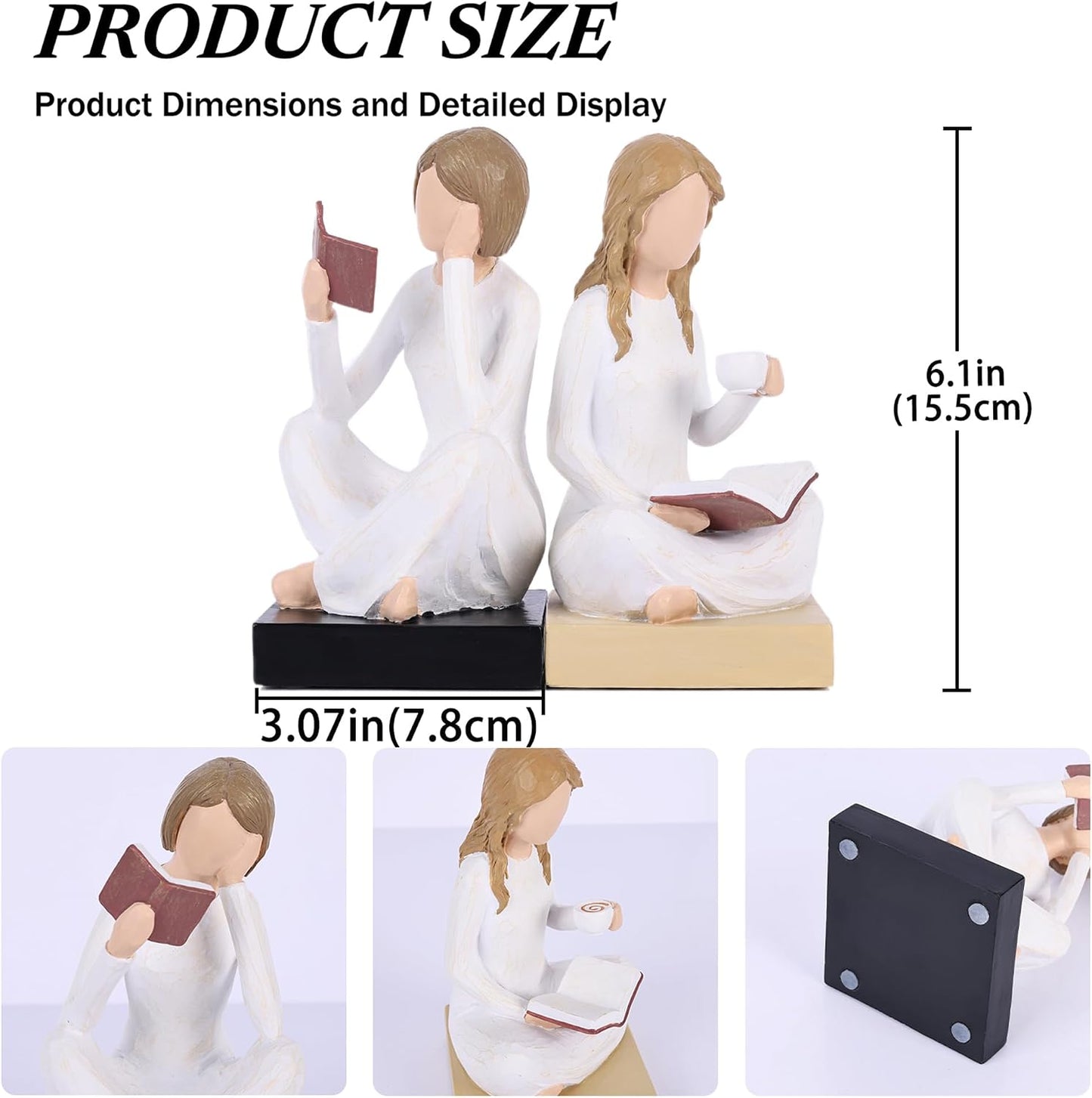 Book Lovers Gifts / Unique Reading Figurine Book Ends