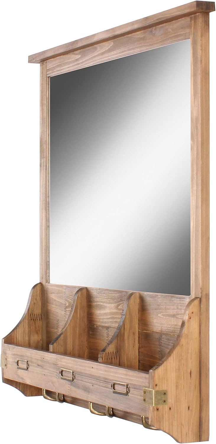 Stallard Decorative Rustic Wood Home Organizer / 24 x 24 / Rustic Brown