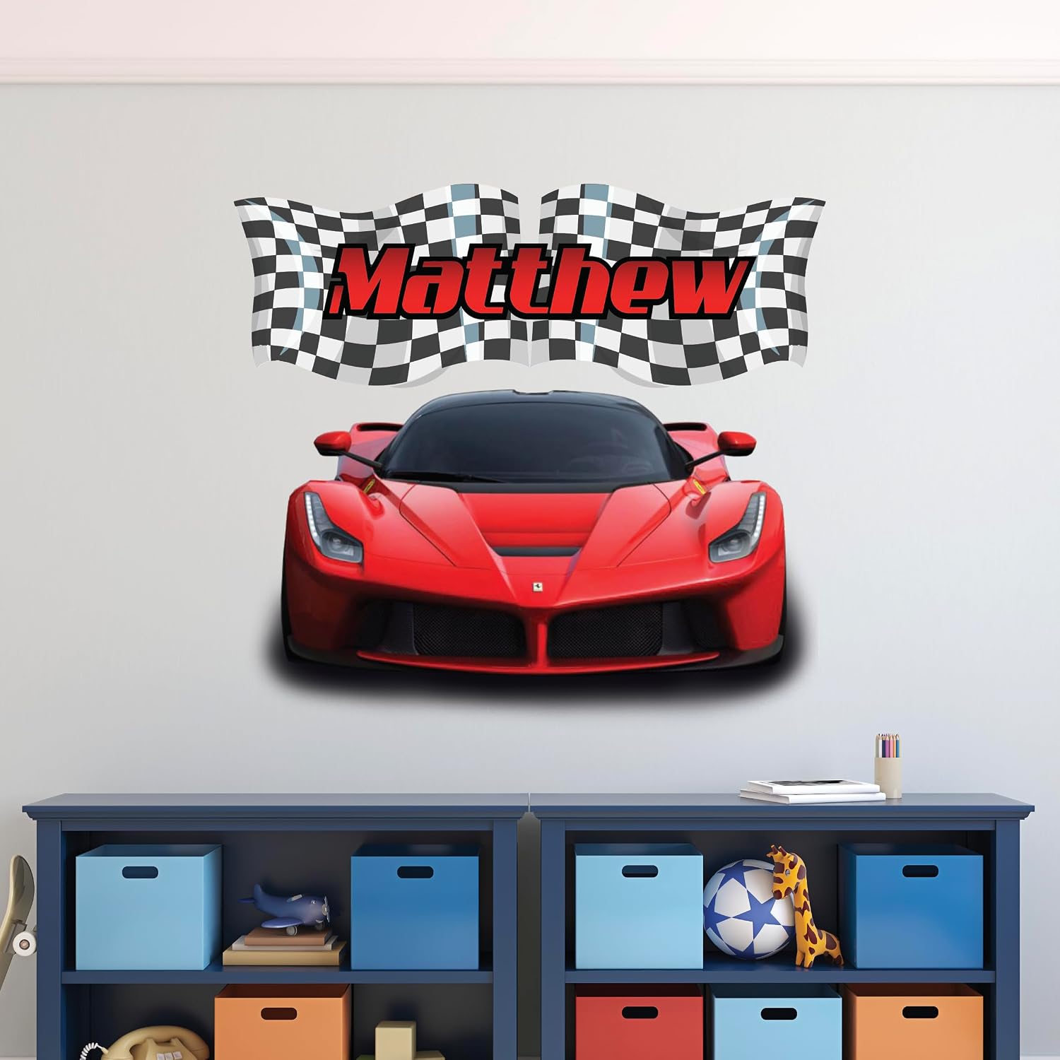 Race Car Name Wall Decals