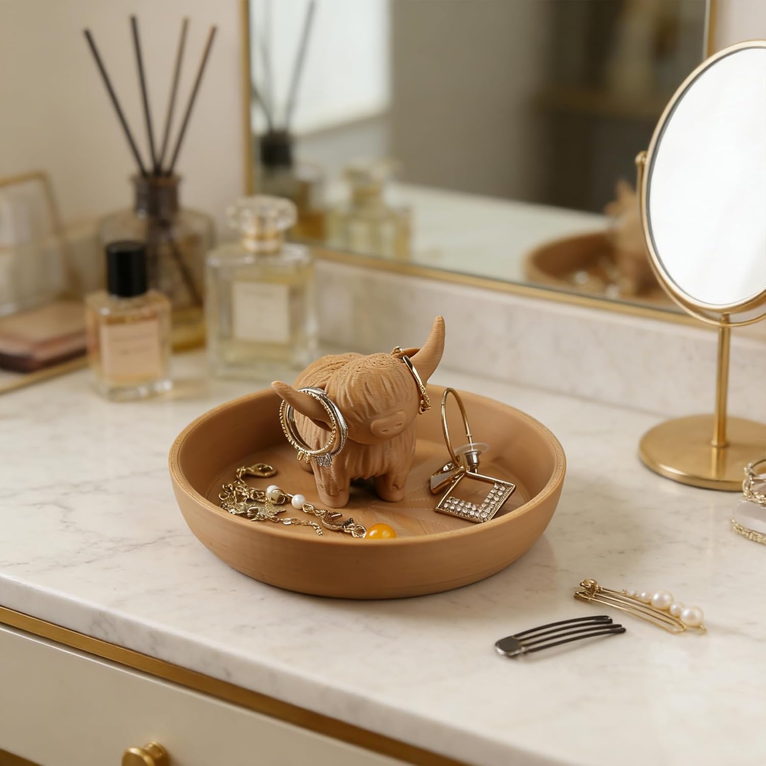 Highland Cow Ring Holder / Highland Cow Brown