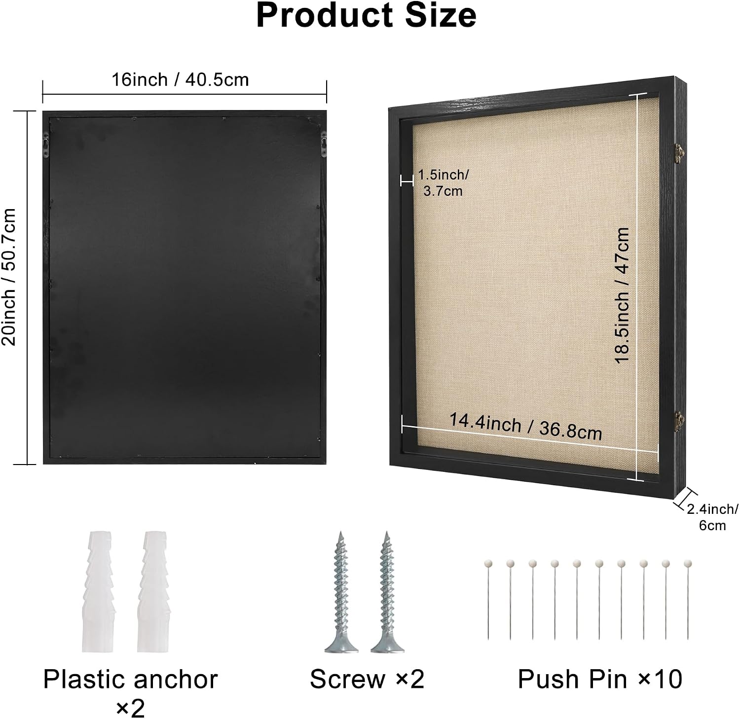 Large Graduation Shadow Box Frame for Cap Gown, Black 16x20 Display Case | Hinged Front Open Door Keepsake Box with