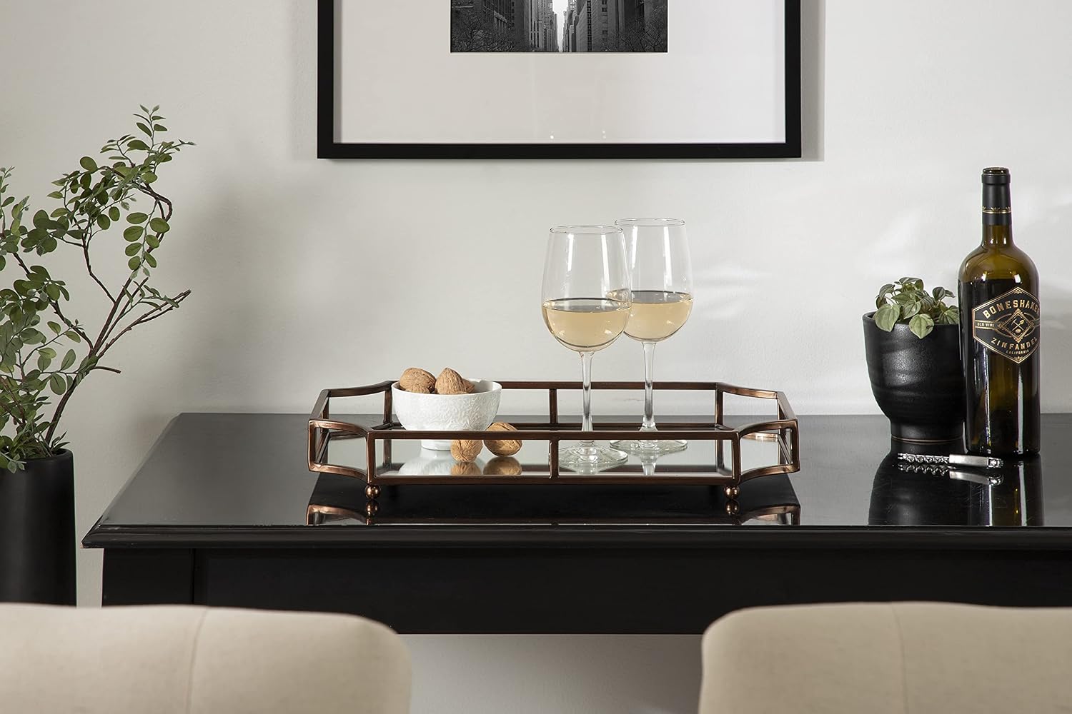 Ciel Modern Scalloped Tray / 18.8 x 12.3 x 2.5 / Bronze