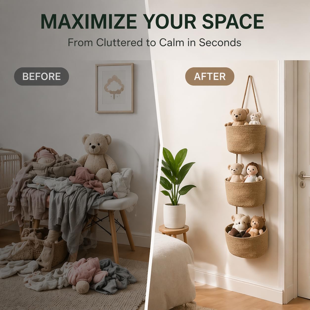 Large Wall Basket for Nursery / Medium