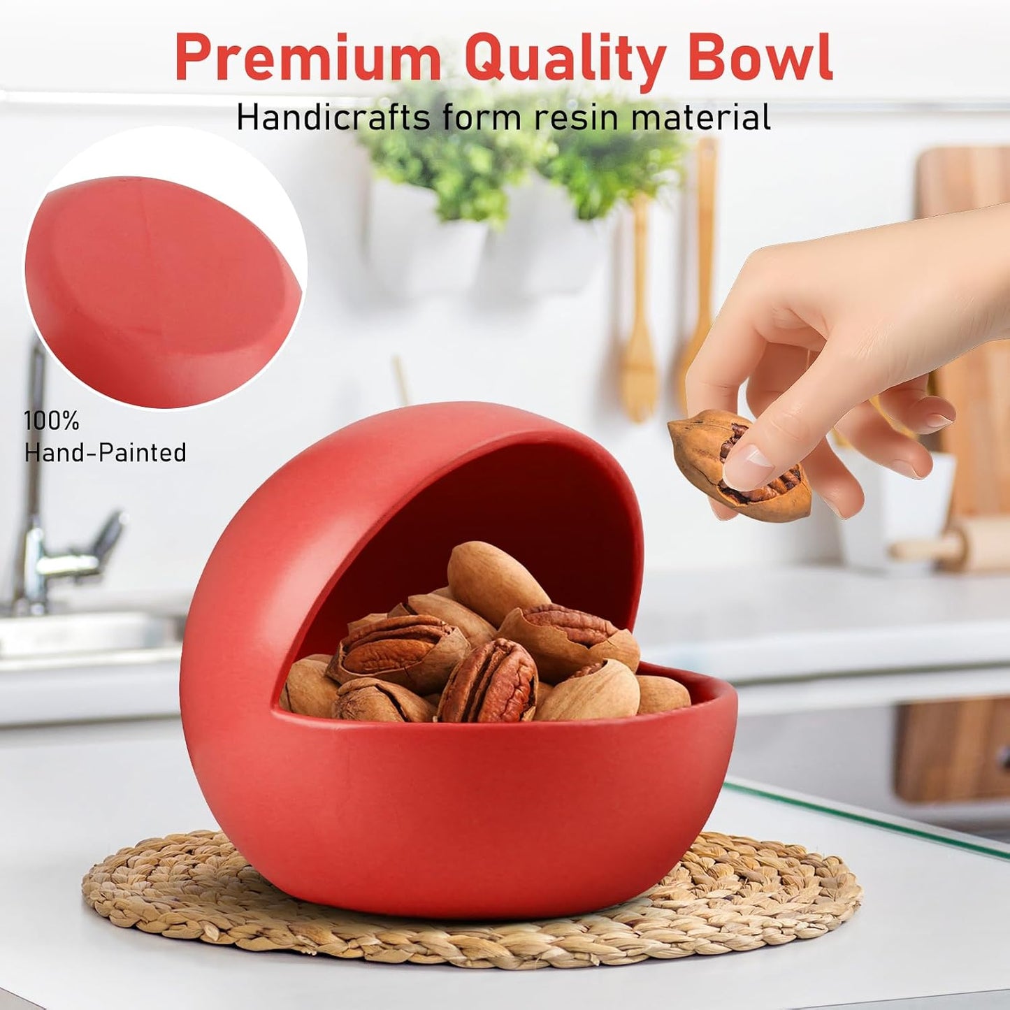 Patriotic Candy Bowl for 4th of July Resin Decorative Serving Dish Key Bowl for Entryway / Red / S
