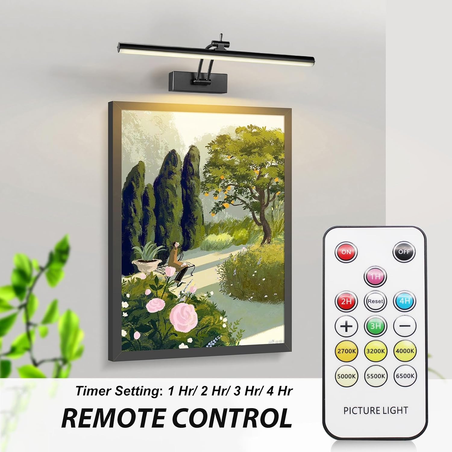 Yuichoy 2 Pack Picture Lights for Wall Battery Operated, 16 inch Wireless Art Lighting for Painting, 6 Colors Picture