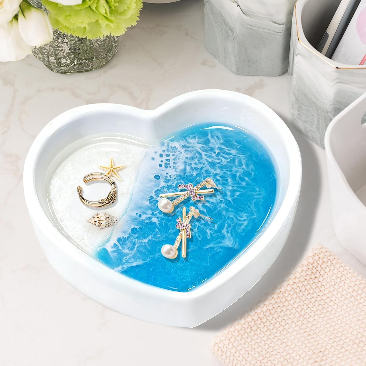 Coastal Jewelry Tray for Engagement & Wedding / Seashell