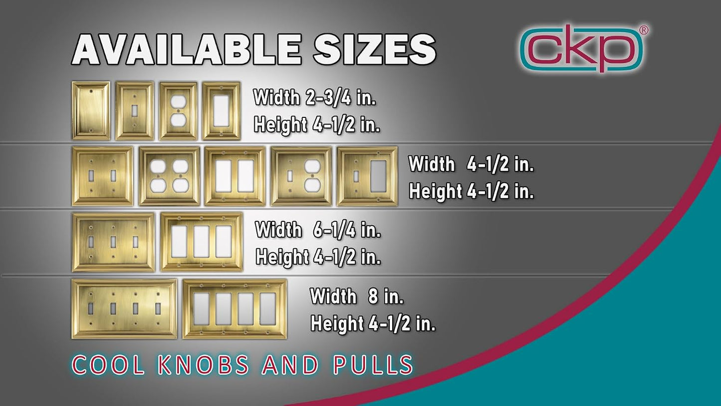 Cool Knobs and Pulls (CKP) Impressions Collection, 31193 Decorative Double Toggle Wall Plate/Outlet Cover, Long Lasting