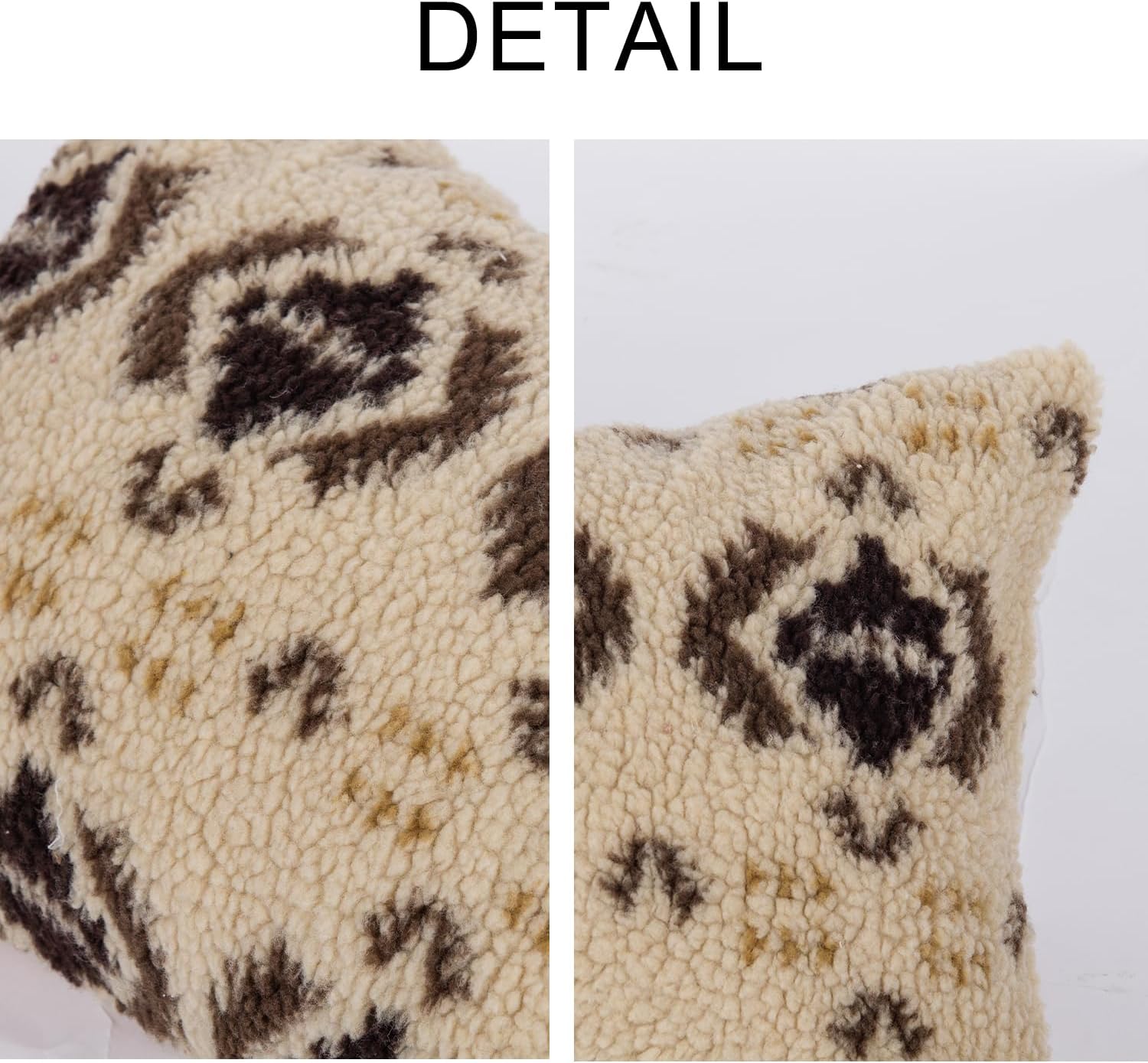 Boho Lumbar Throw Pillow Cover / Brown / 12 x 20