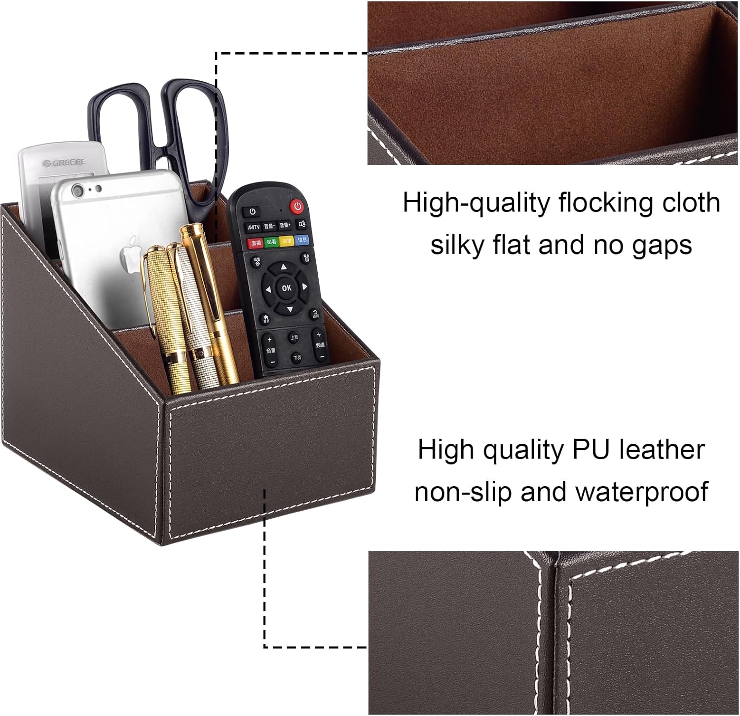TV Remote Control Organizer/Caddy / Brown