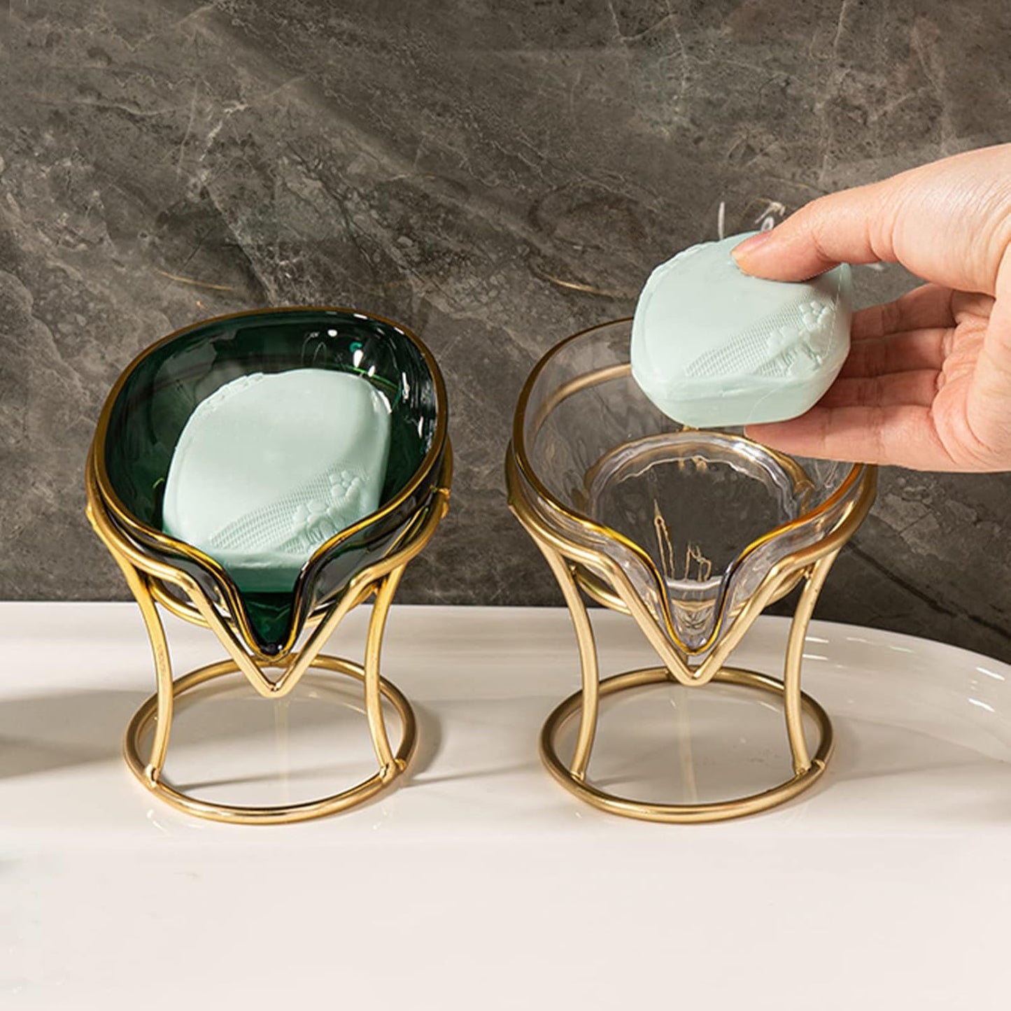 Decorative Bathroom Soap Tray / Transparent