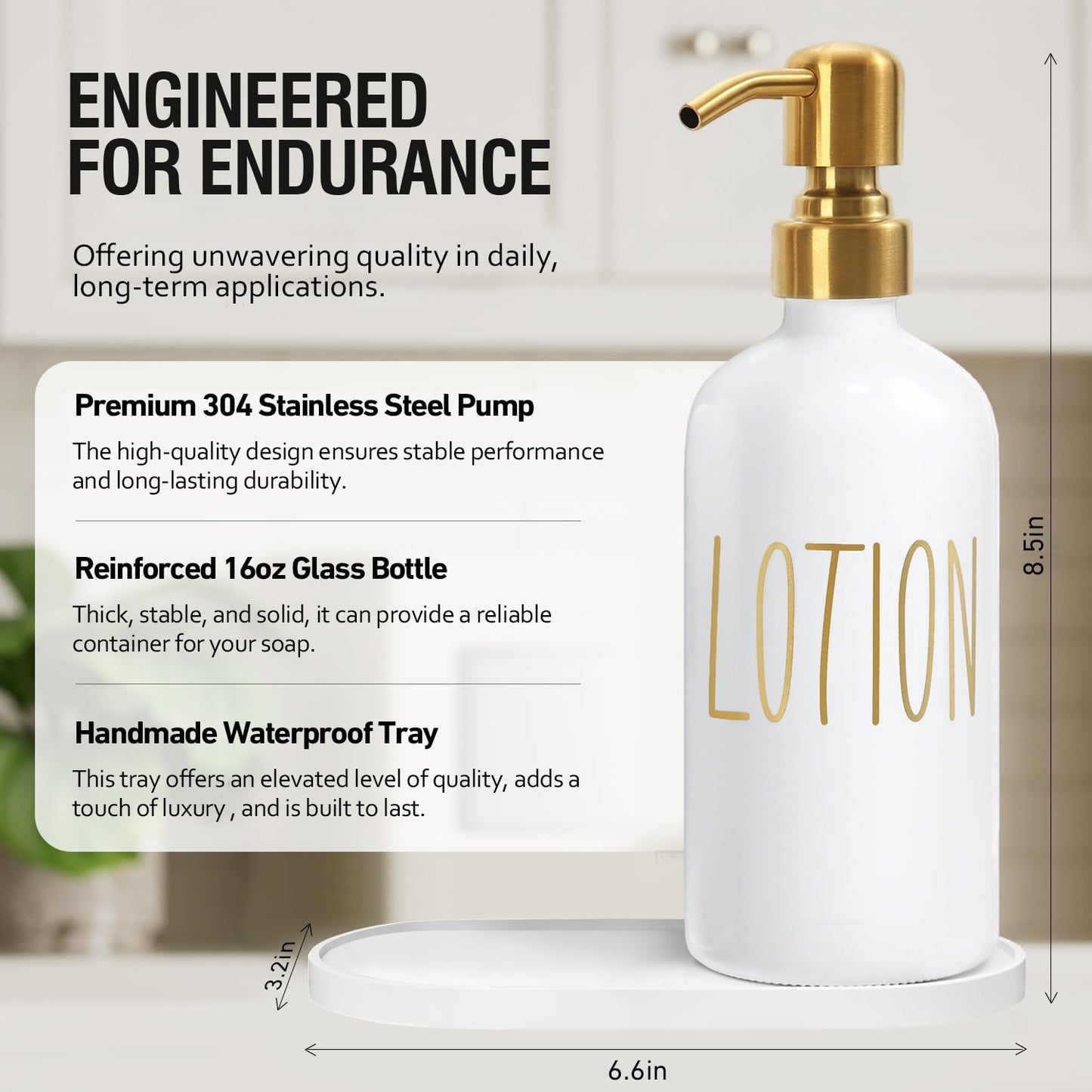 MOMEEMO Bathroom Soap Dispenser Set, White | Contains Lotion and Hand Soap Dispenser, Suitable for Bathroom Decor