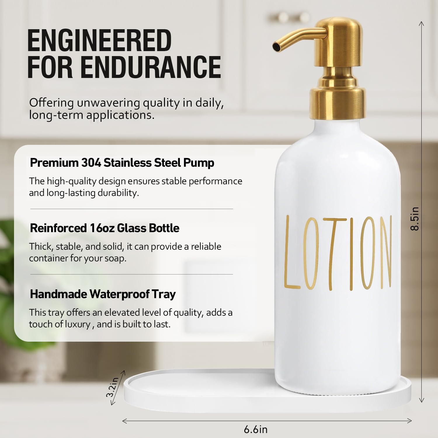 MOMEEMO Bathroom Soap Dispenser Set, White | Contains Lotion and Hand Soap Dispenser, Suitable for Bathroom Decor