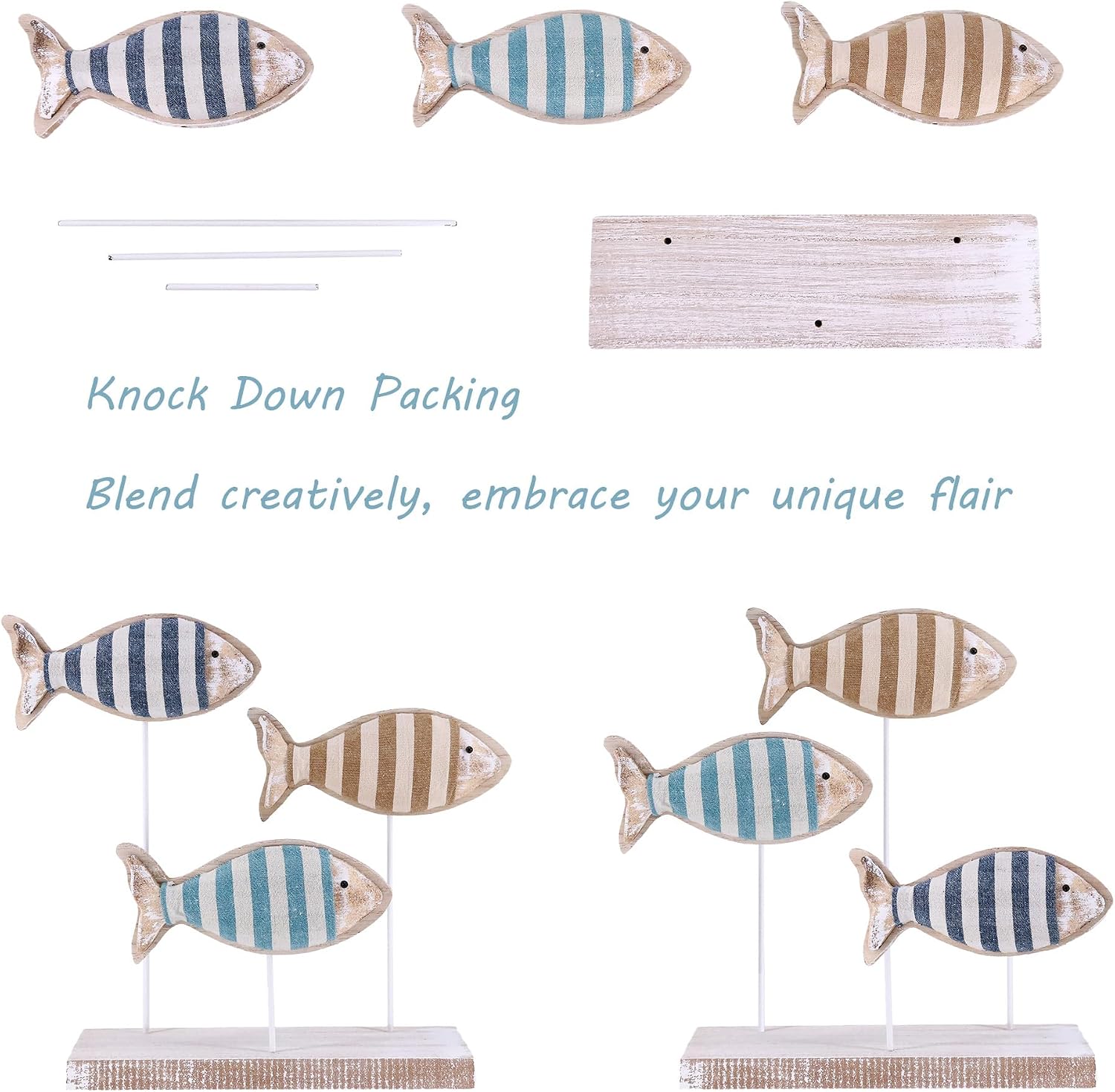 Wooden Fish Figurines / Stripedfish-3