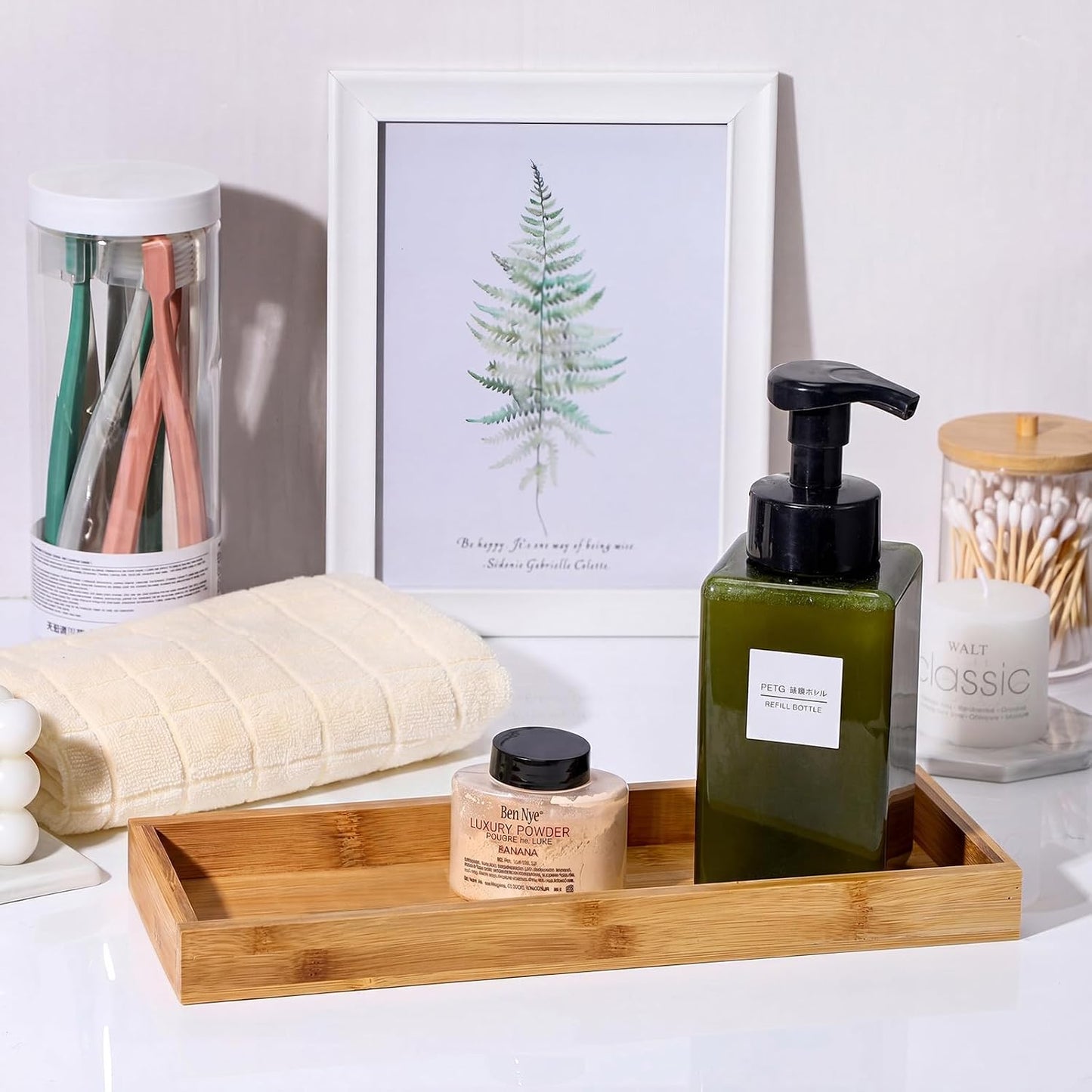 Bamboo Vanity Trays / Rectangle Style / Set of 3