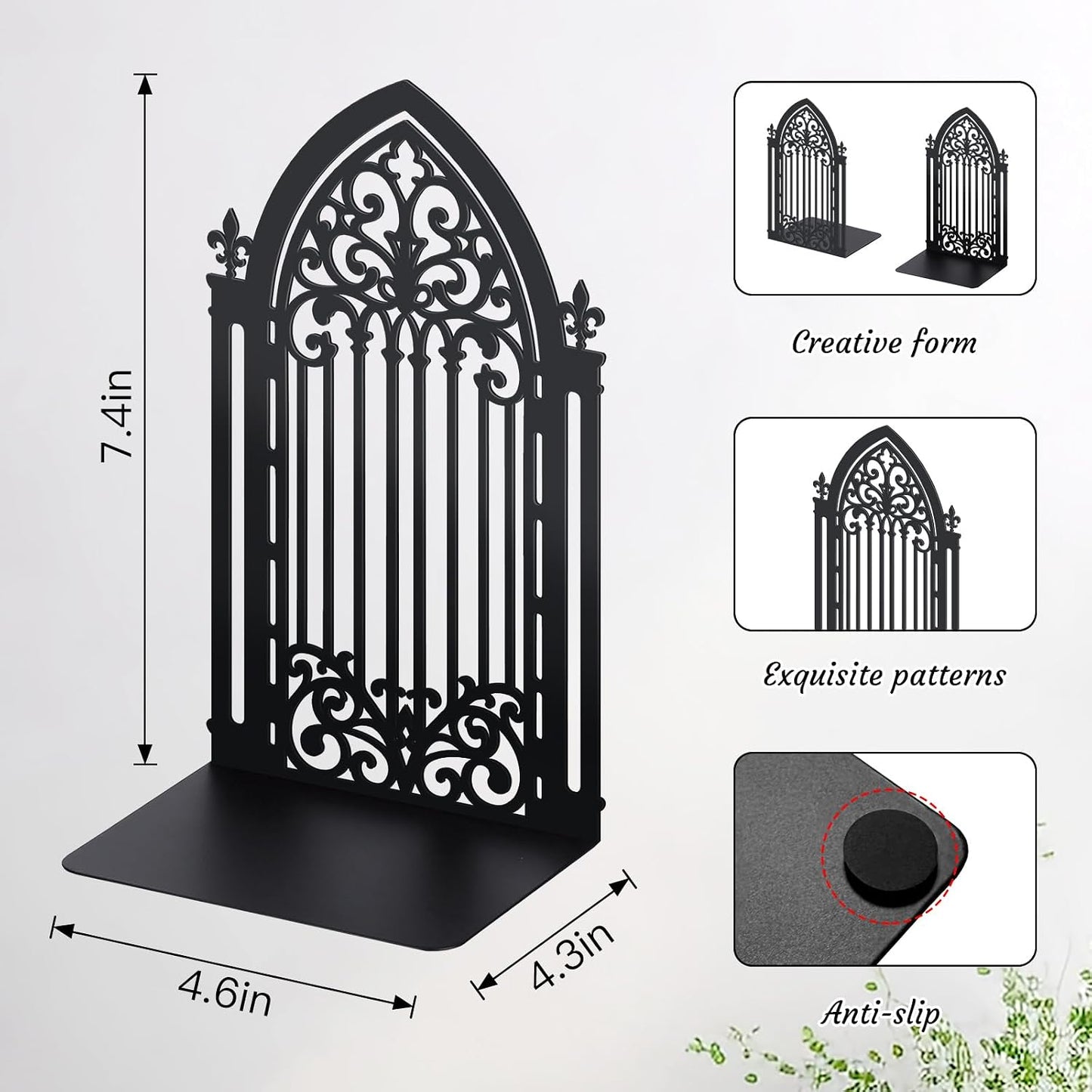 Gothic Vintage Metal Bookends Fantasy Book Ends / Classic