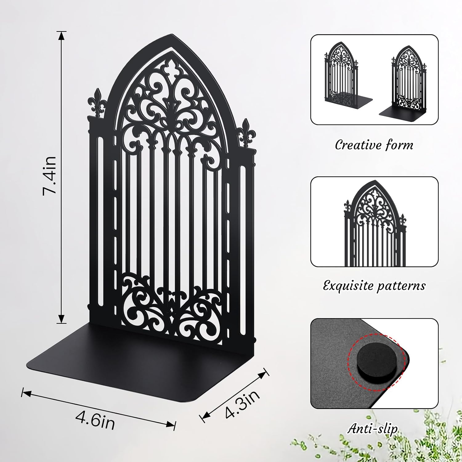 Gothic Vintage Metal Bookends Fantasy Book Ends / Classic