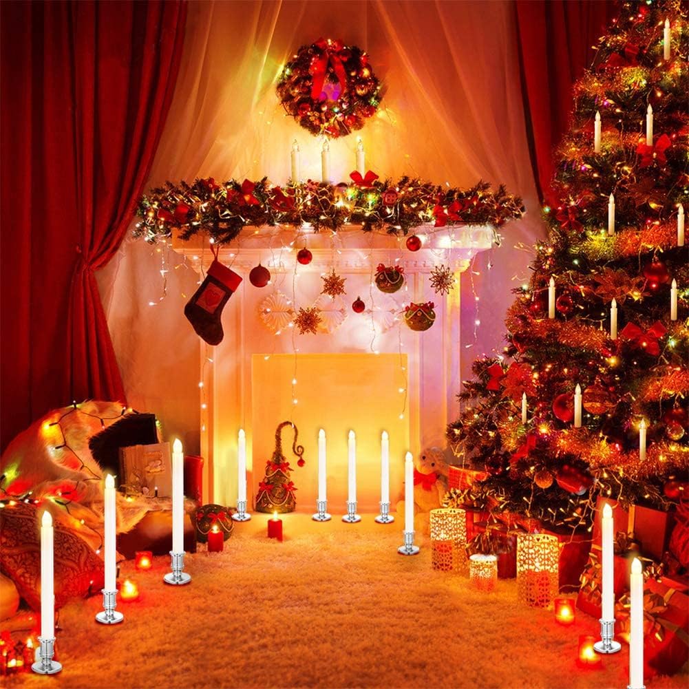 YAUNGEL Window Candles, 6 Pack LED Battery Operated Christmas Candles for Windows with Remote Electric Candle Lights
