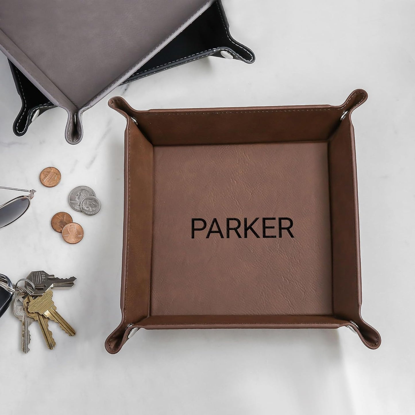 Personalized Valet Tray / Black - Custom Name