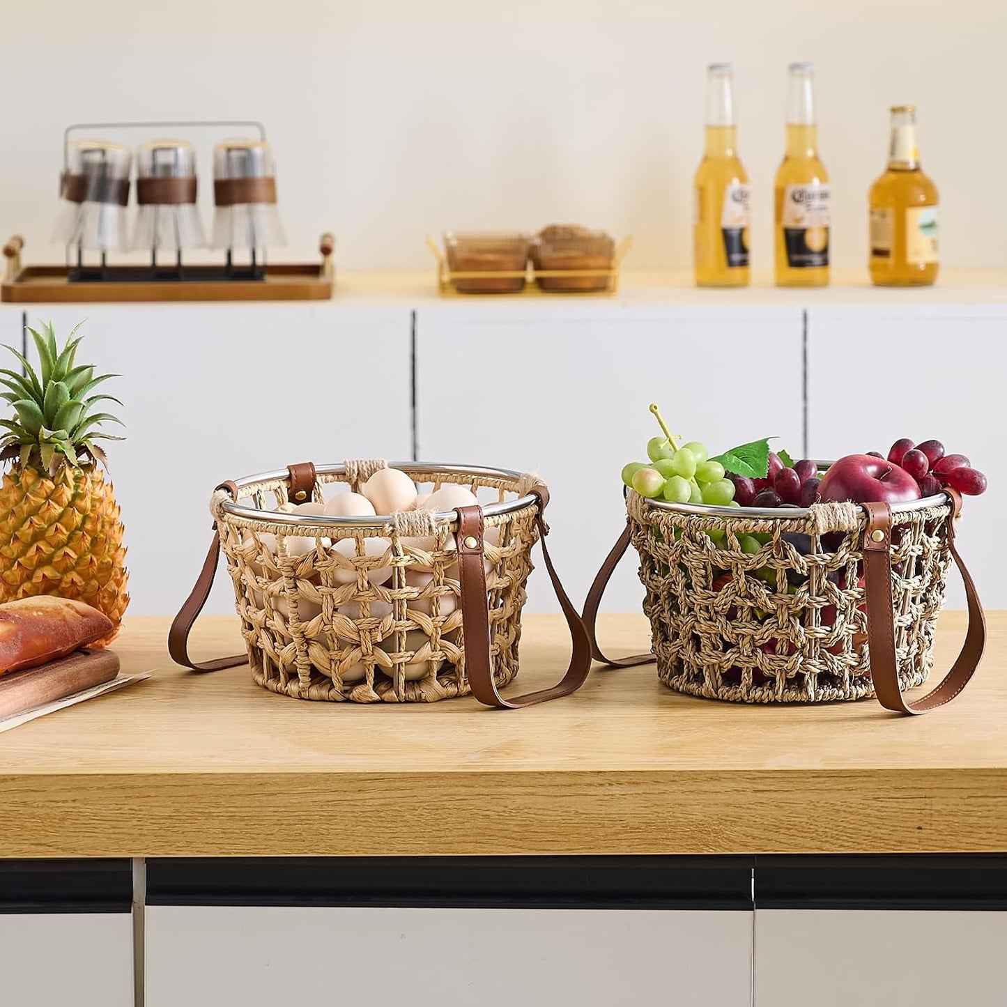 Farmhouse Seagrass Egg Baskets / Round-seagrass