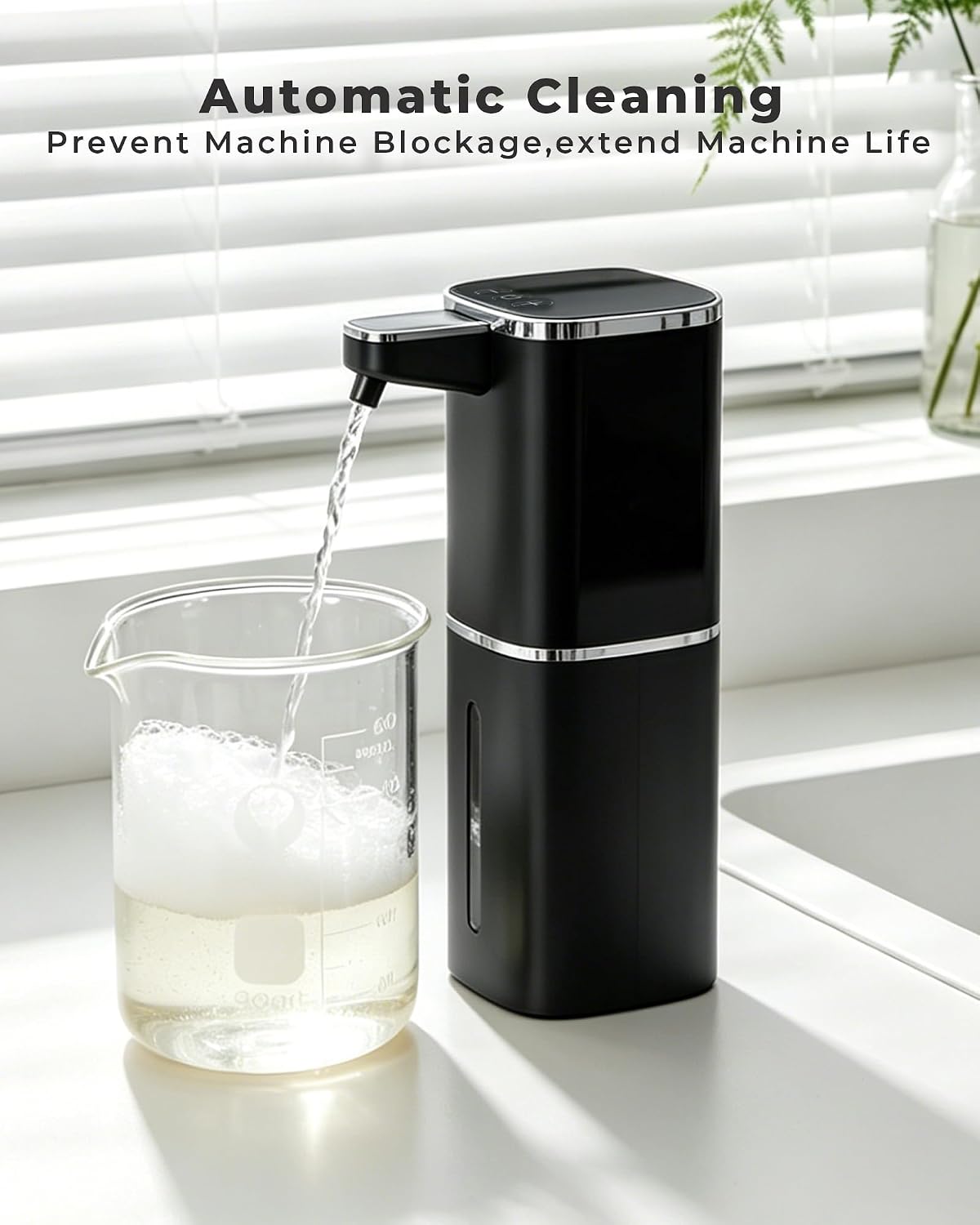 Automatic Foaming Soap Dispenser, Touchless Rechargeable | 13.5oz/400mL, with 9 Foam Levels, IPX5 Waterproof, Hands
