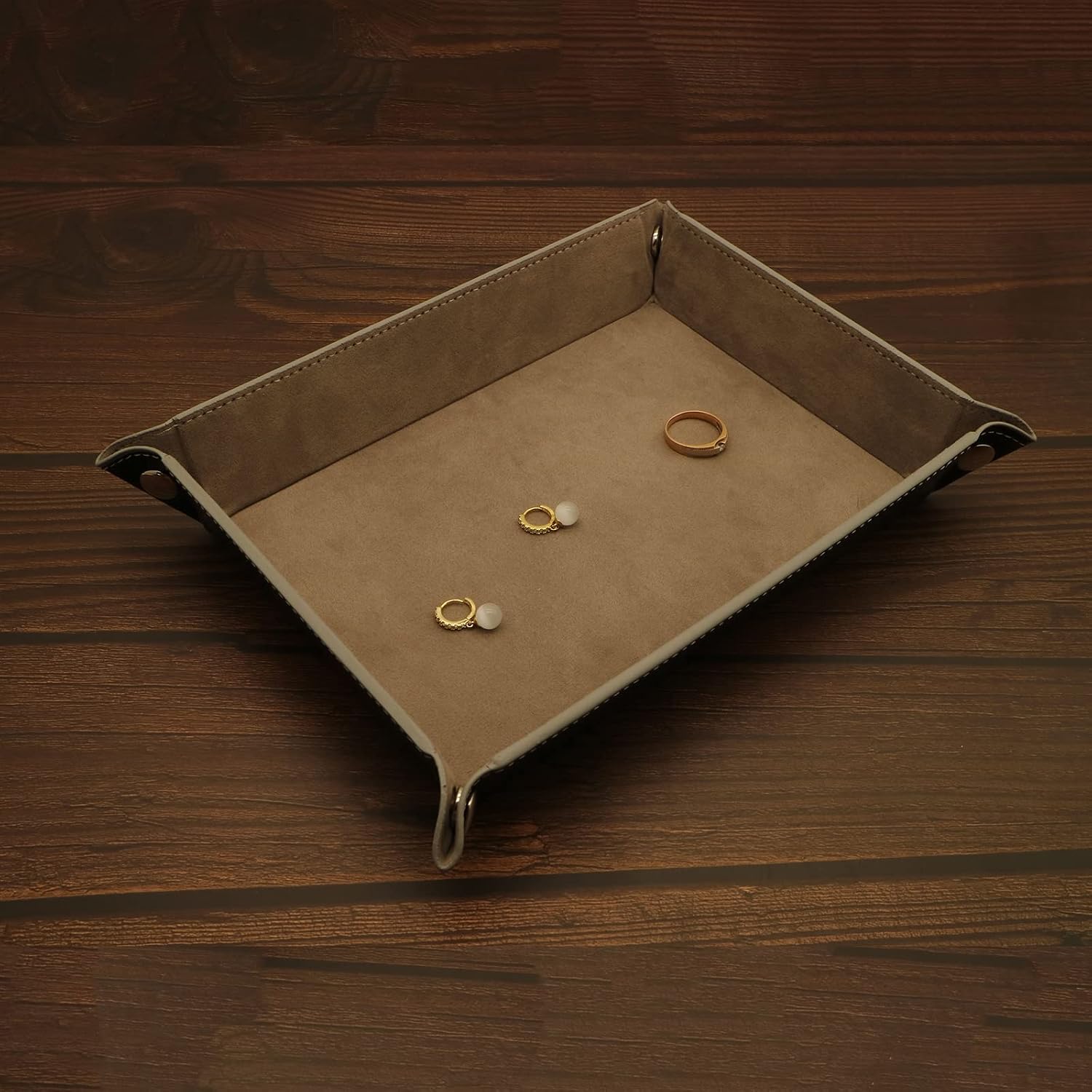Valet Organizer / Catchall Tray for Jewelry / Gray