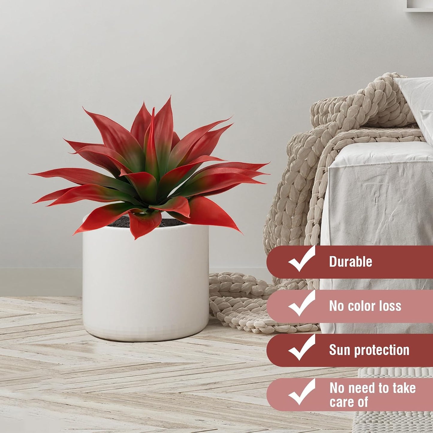 Artificial Agave Plants / Wine Red