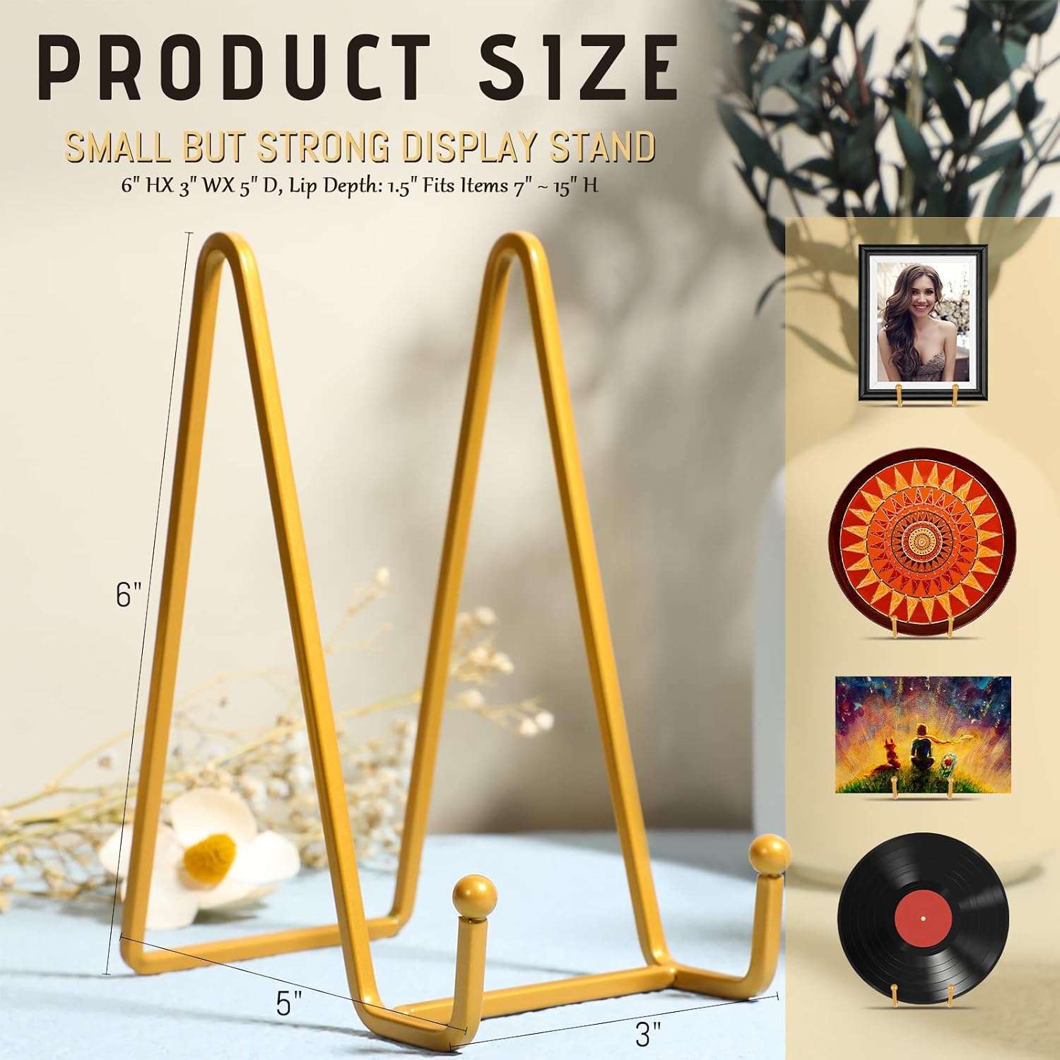 Plate Stands for Display Plate Holder Display Stands Picture Frame Stand Holder / 6 Inch / Set of 18