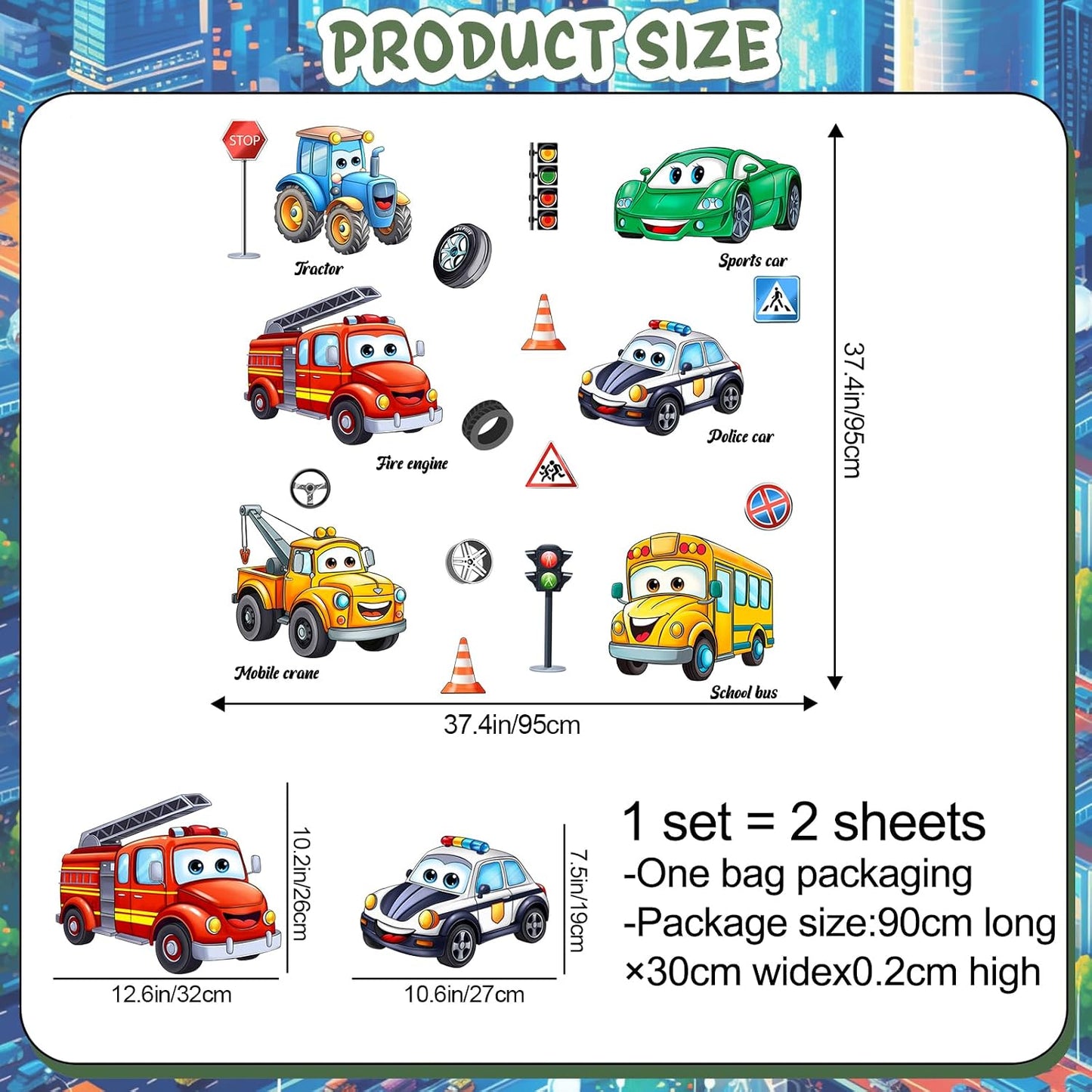 Cartoon Car Wall Stickers