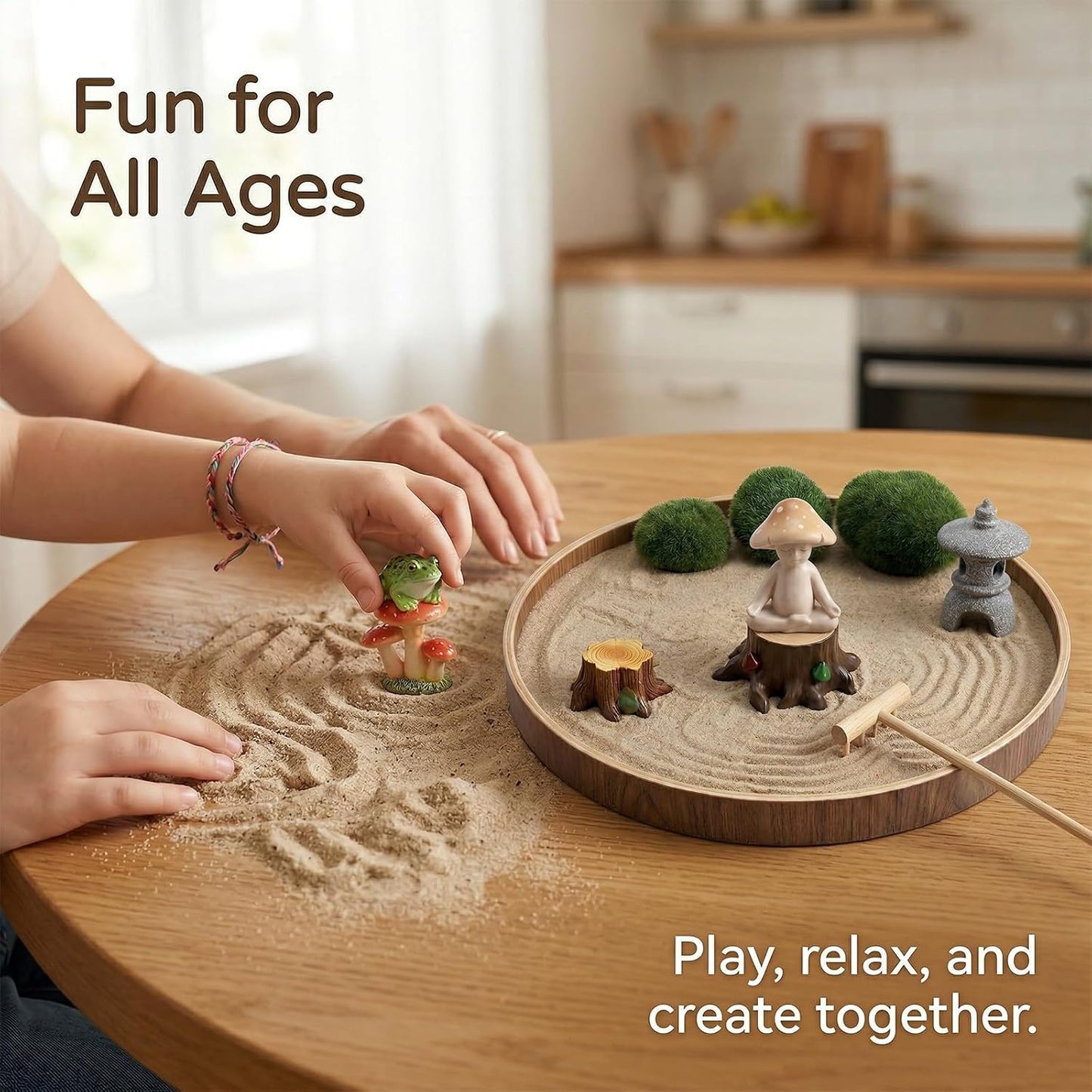 Mushroom Meditation Frog Figurines Sand Tray Therapy Office Whimsical