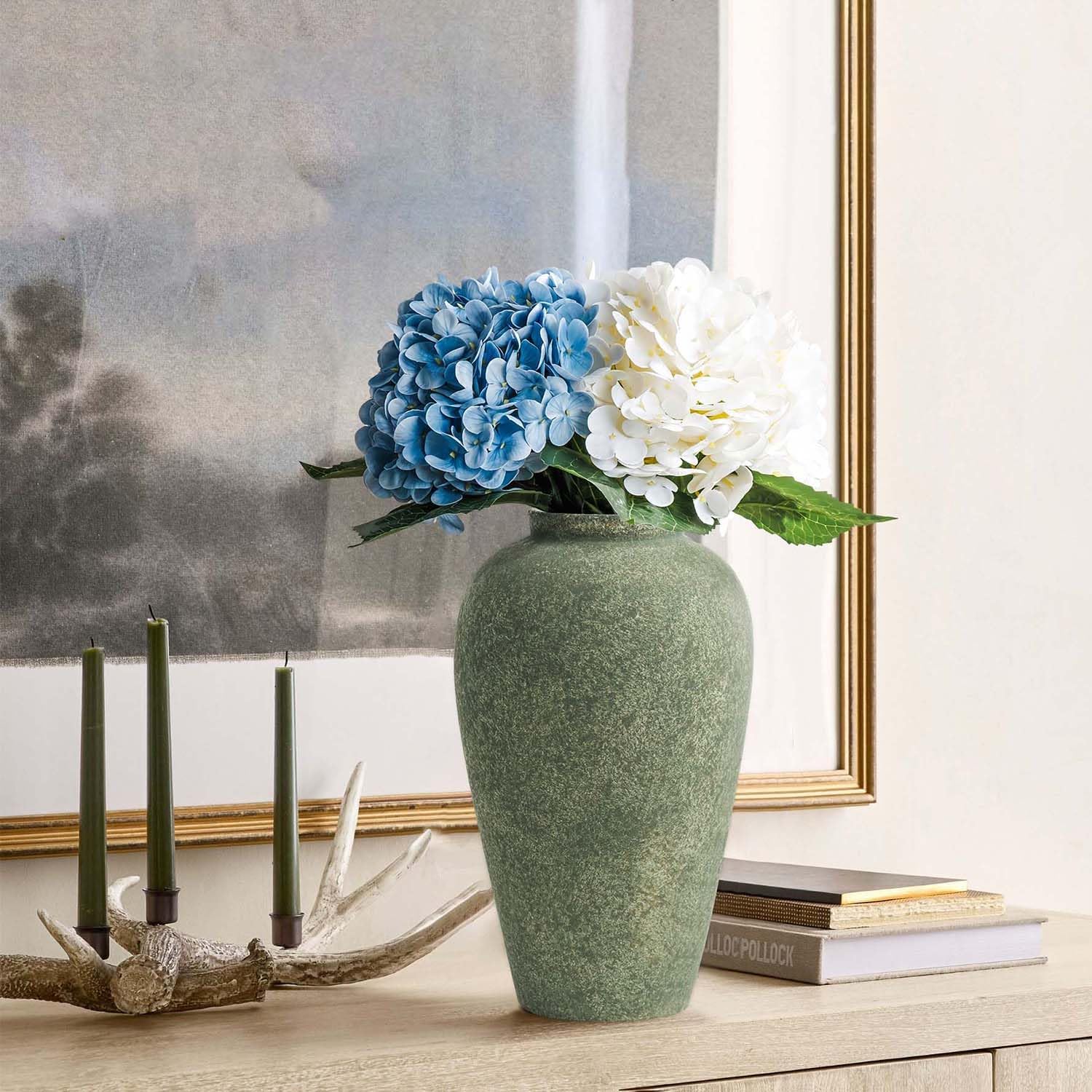 Rustic Decorative Vases / Farmhouse Green-9.2 / 9.2 Inch
