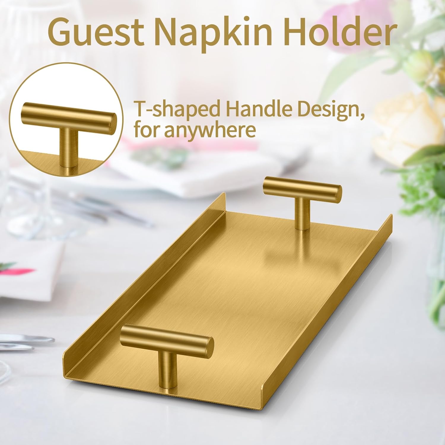 Napkin Holder / Guest Napkin Holders / Gold / Metal
