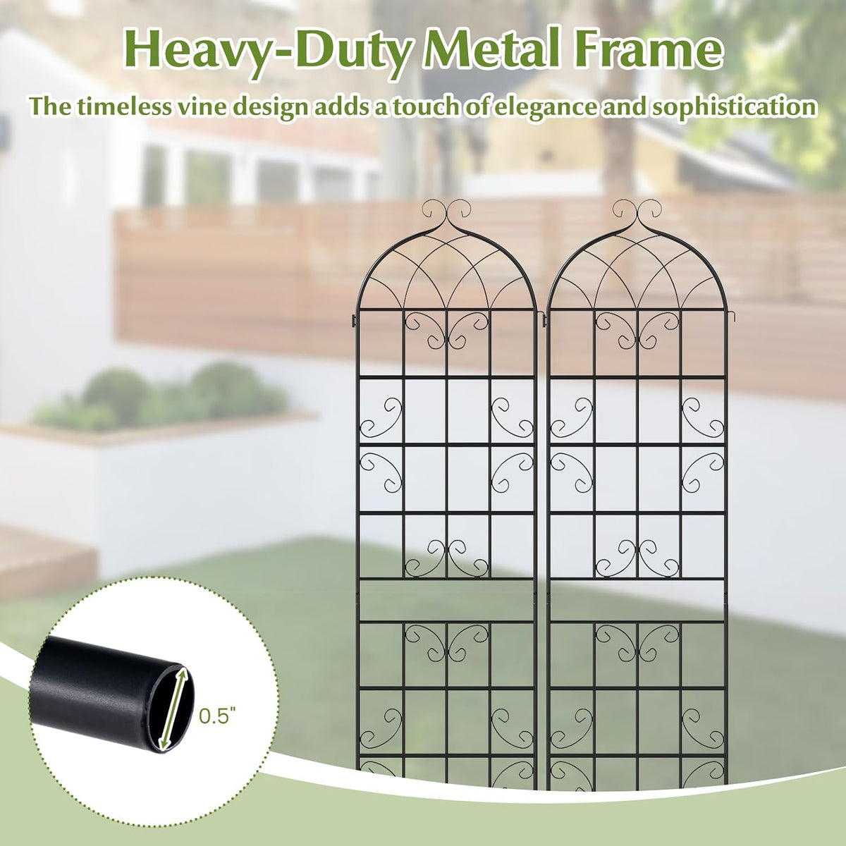Giantex 2 Packs 86"x20" Metal Garden Trellis for Outdoor Climbing Plants, Heavy-Duty Plant Support for Vine Rose