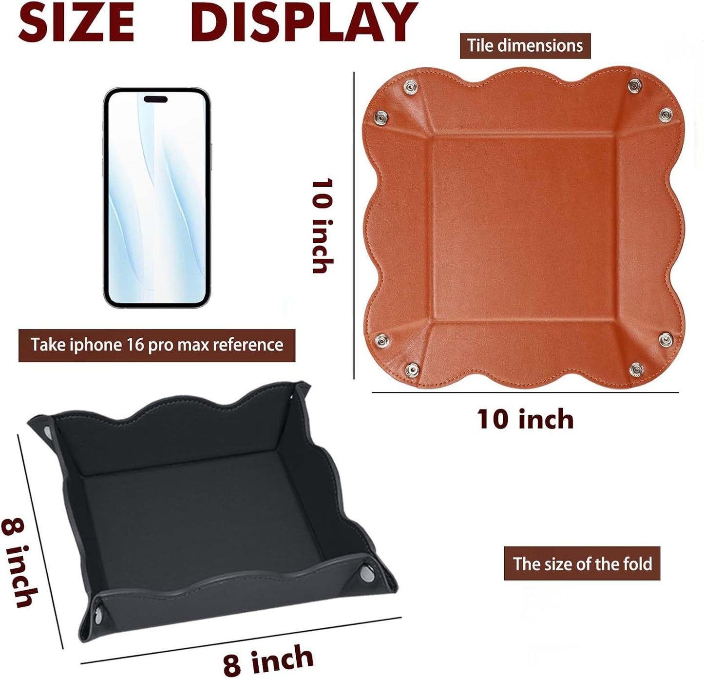 Valet Tray for Men Women / Brown and Black / Set of 2