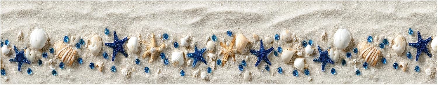 Beach Seashell Wallpaper Border Peel and Stick Wall Border Self Adhesive Coastal Starfish / 196 x 4